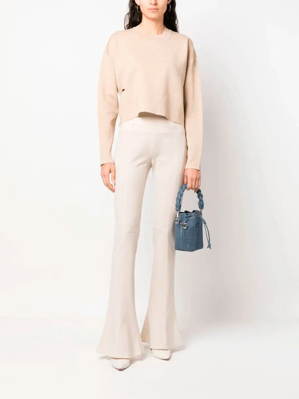 Cropped wool jumper