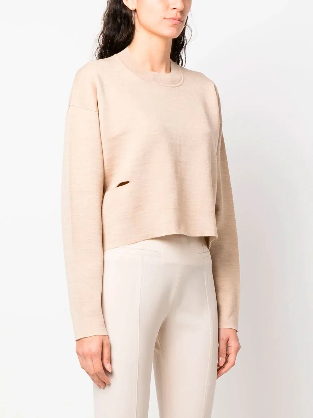 Cropped wool jumper