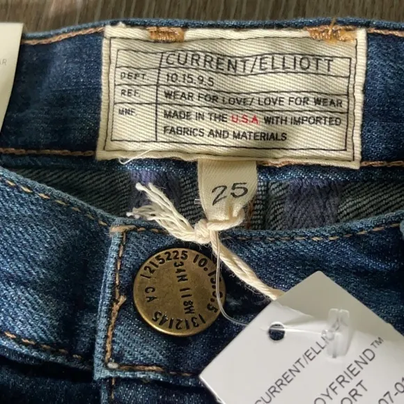 Current/Elliott Boyfriend Short Size 25