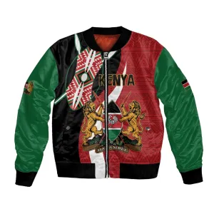 Custom Kenya Football Bomber Jacket Maasai Shield Coat Of Arms Style LT14
