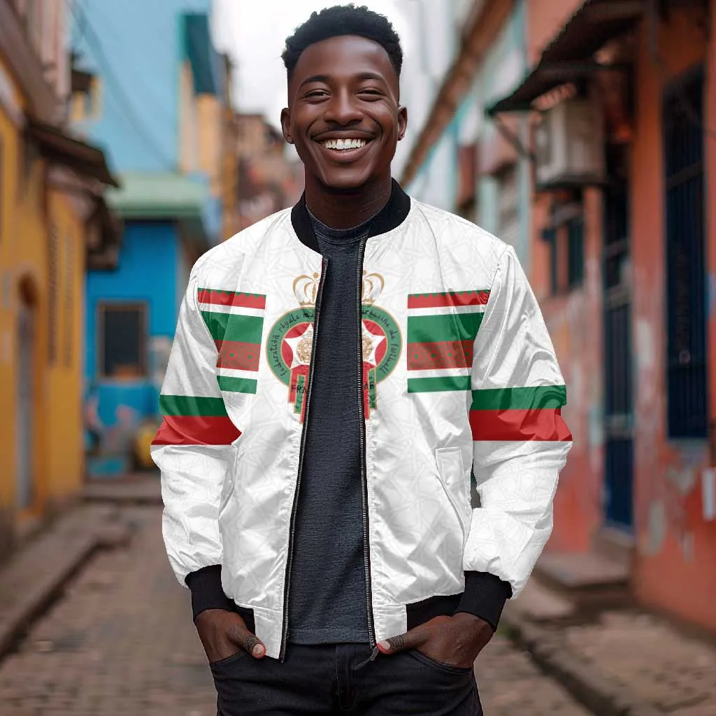 Custom Moroccan Football Bomber Jacket The Hunt of Atlas Lions LT03