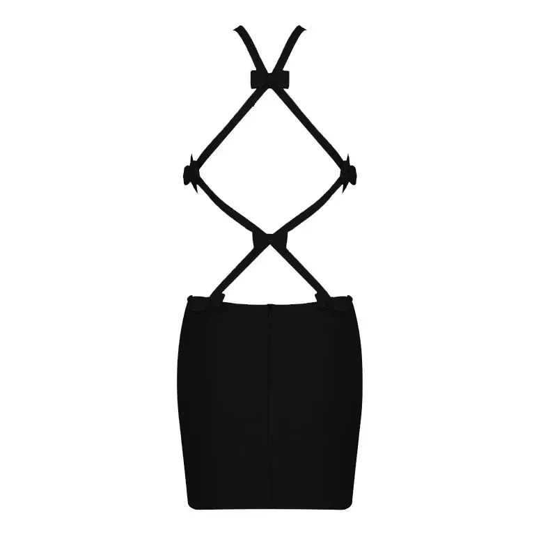 Cut Out Bodycon Mini Halter Dress