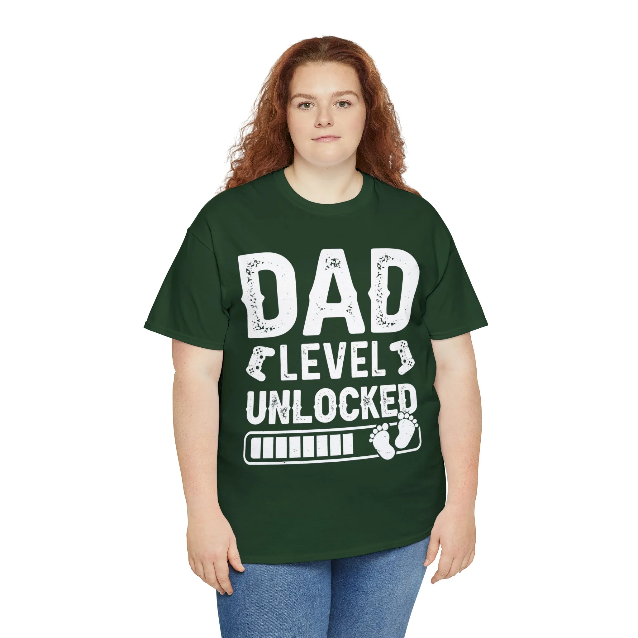 Dad Level Unlocked - Unisex Heavy Cotton Tee
