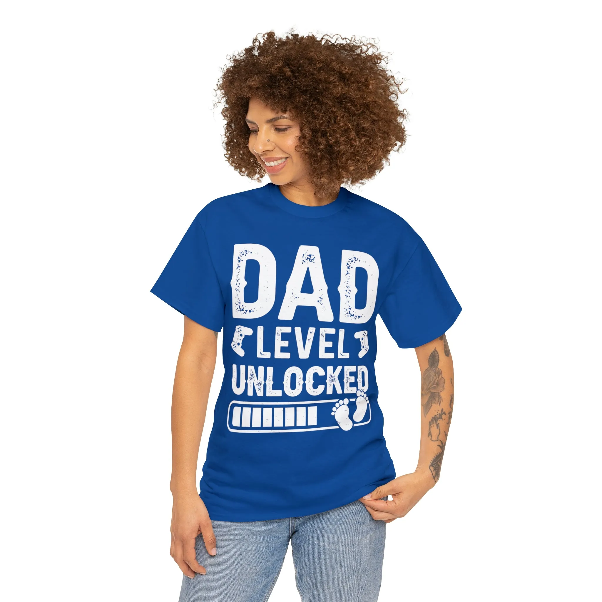 Dad Level Unlocked - Unisex Heavy Cotton Tee