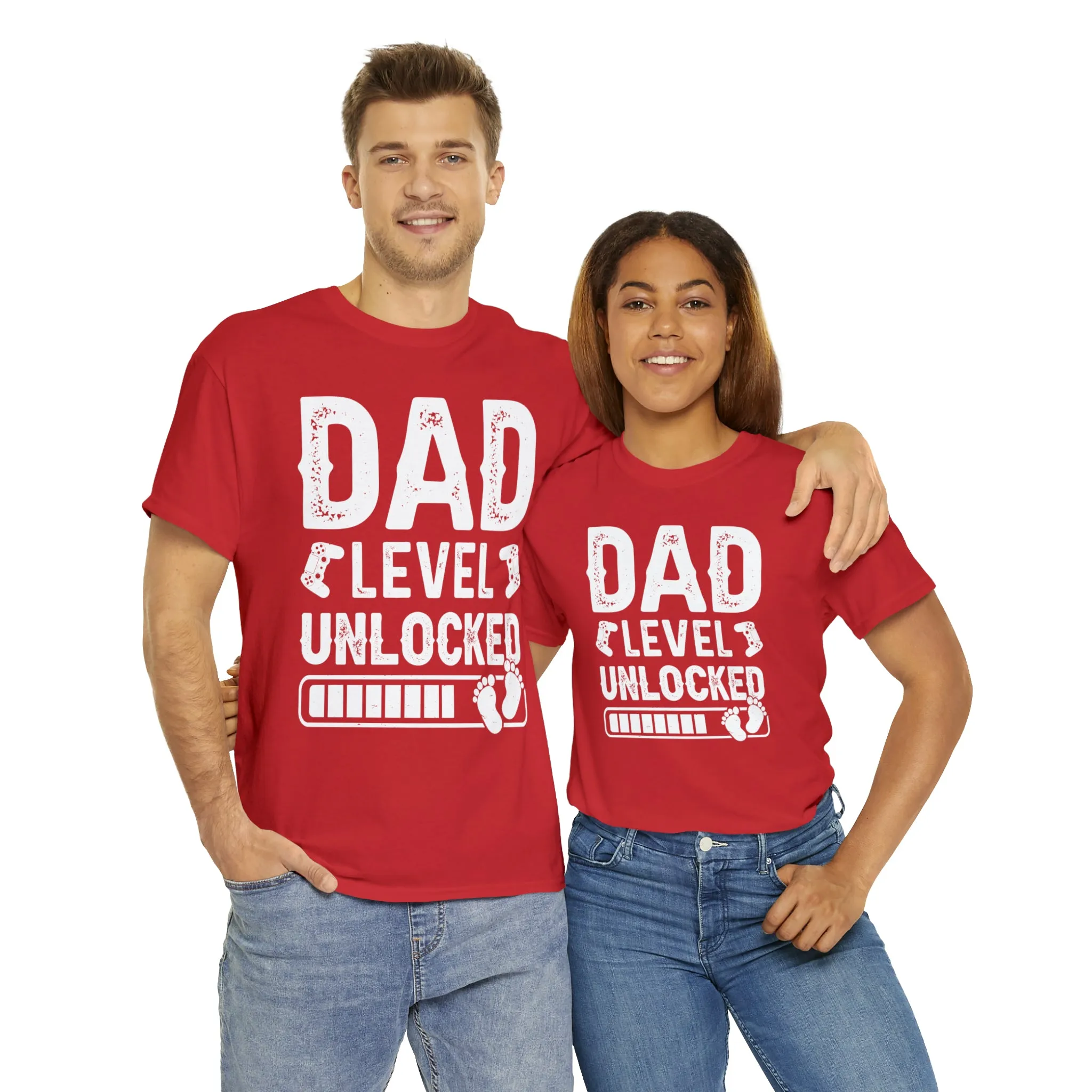 Dad Level Unlocked - Unisex Heavy Cotton Tee