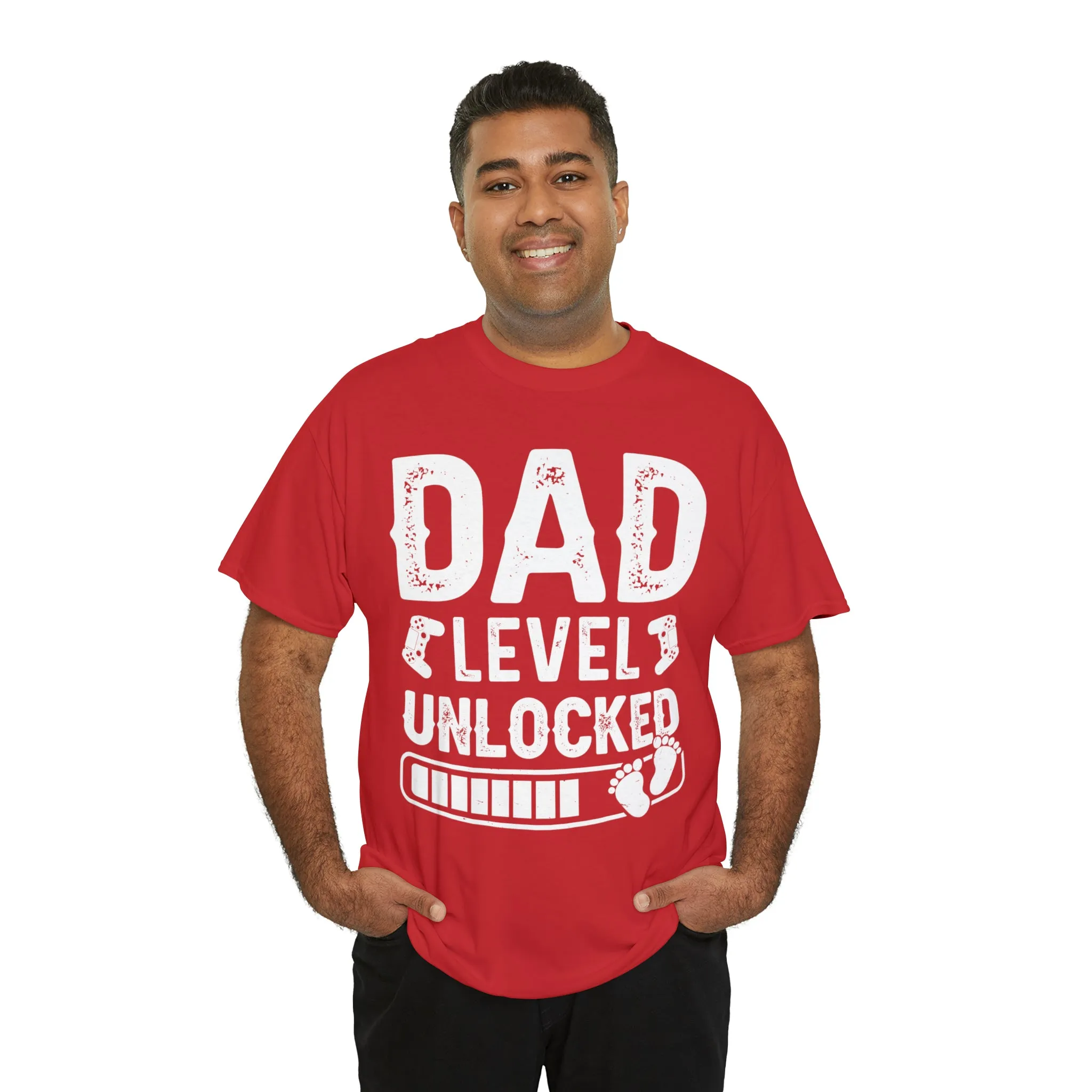 Dad Level Unlocked - Unisex Heavy Cotton Tee