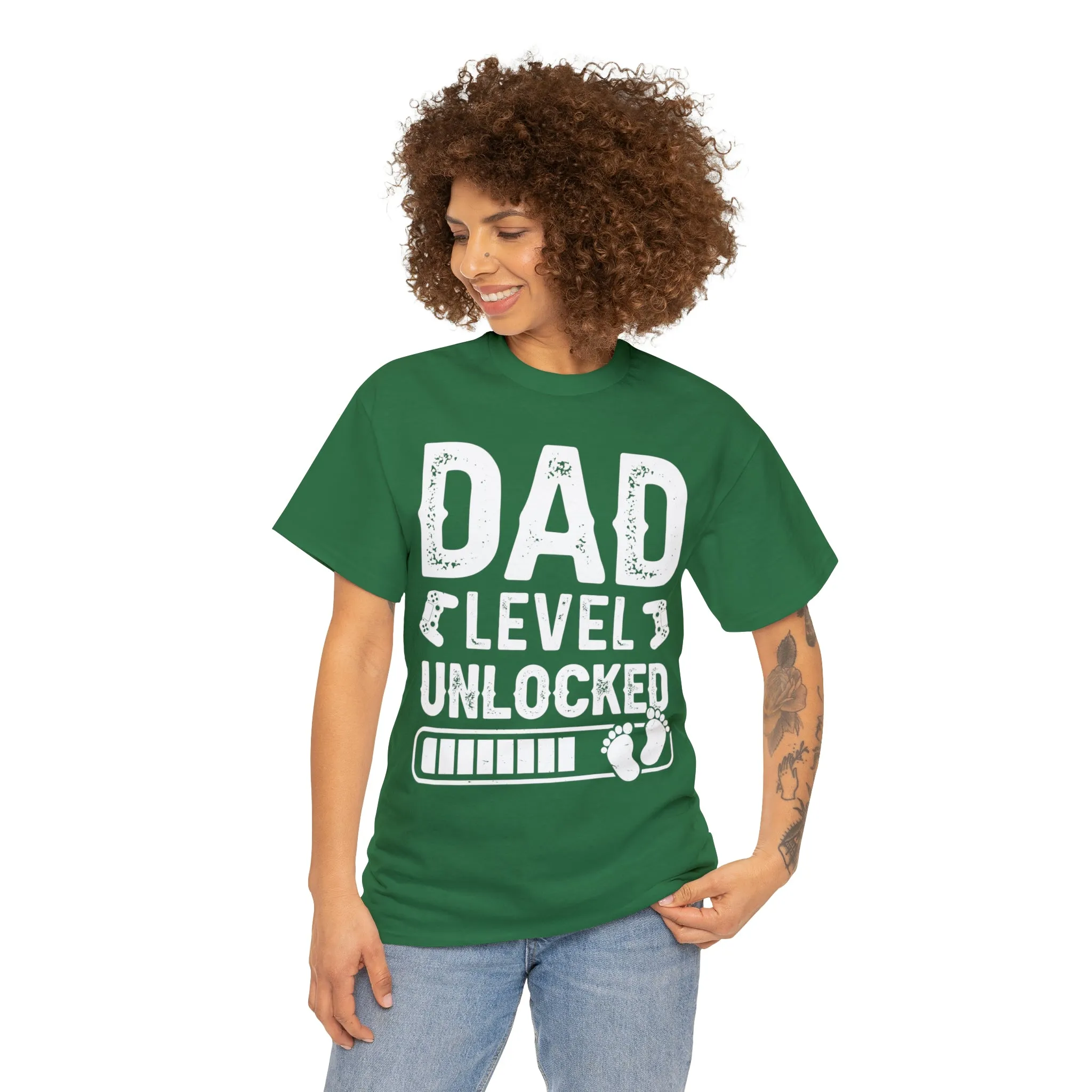Dad Level Unlocked - Unisex Heavy Cotton Tee