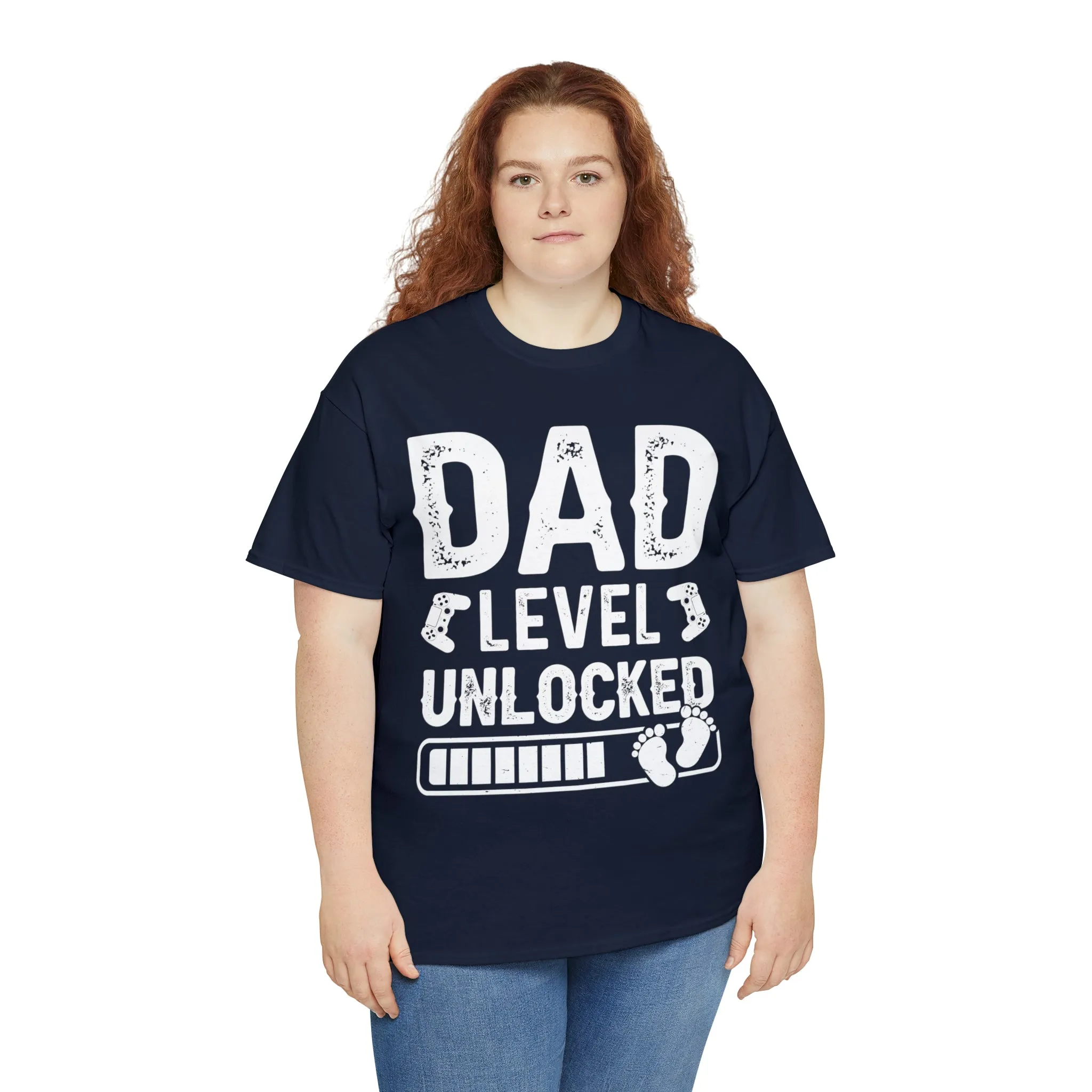 Dad Level Unlocked - Unisex Heavy Cotton Tee