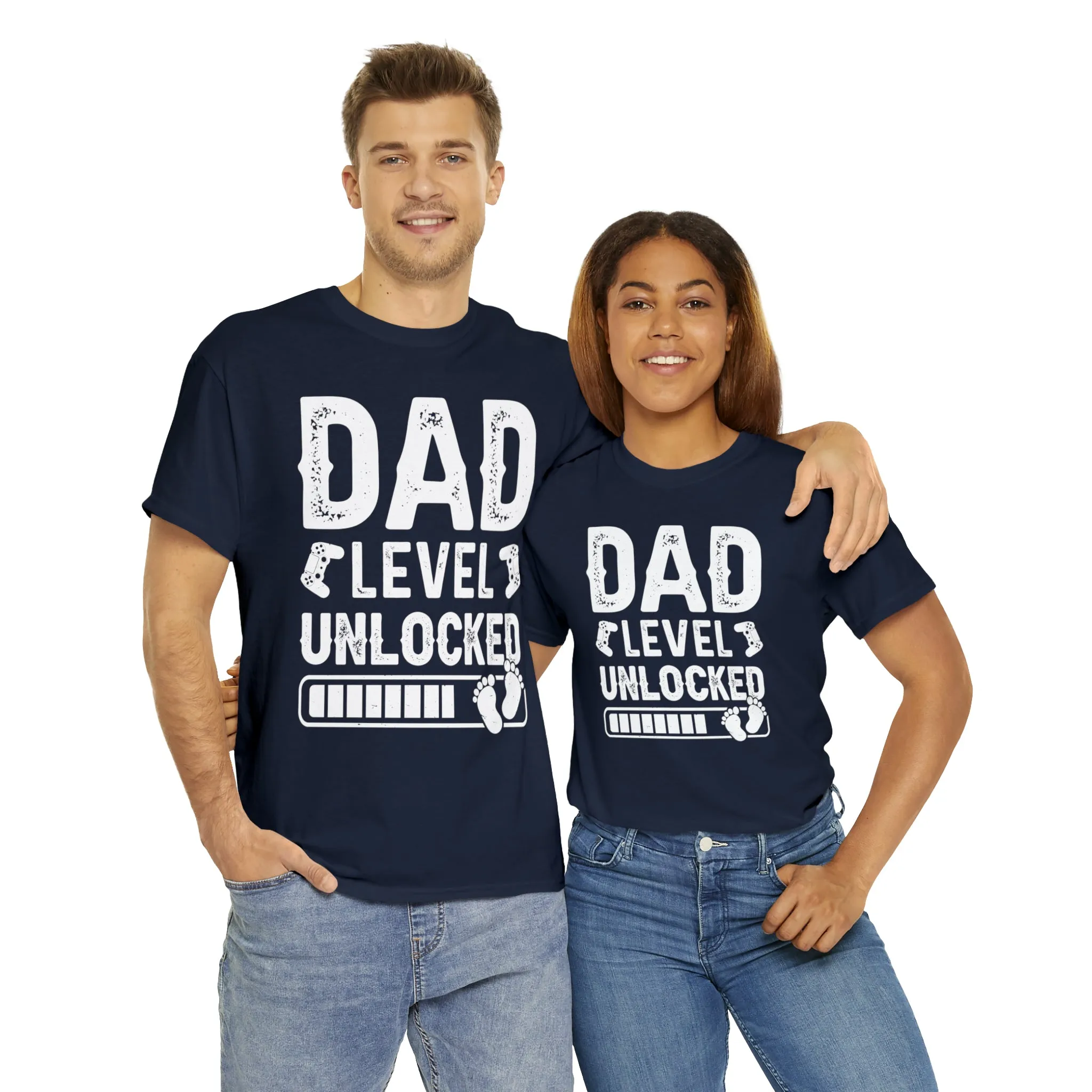 Dad Level Unlocked - Unisex Heavy Cotton Tee