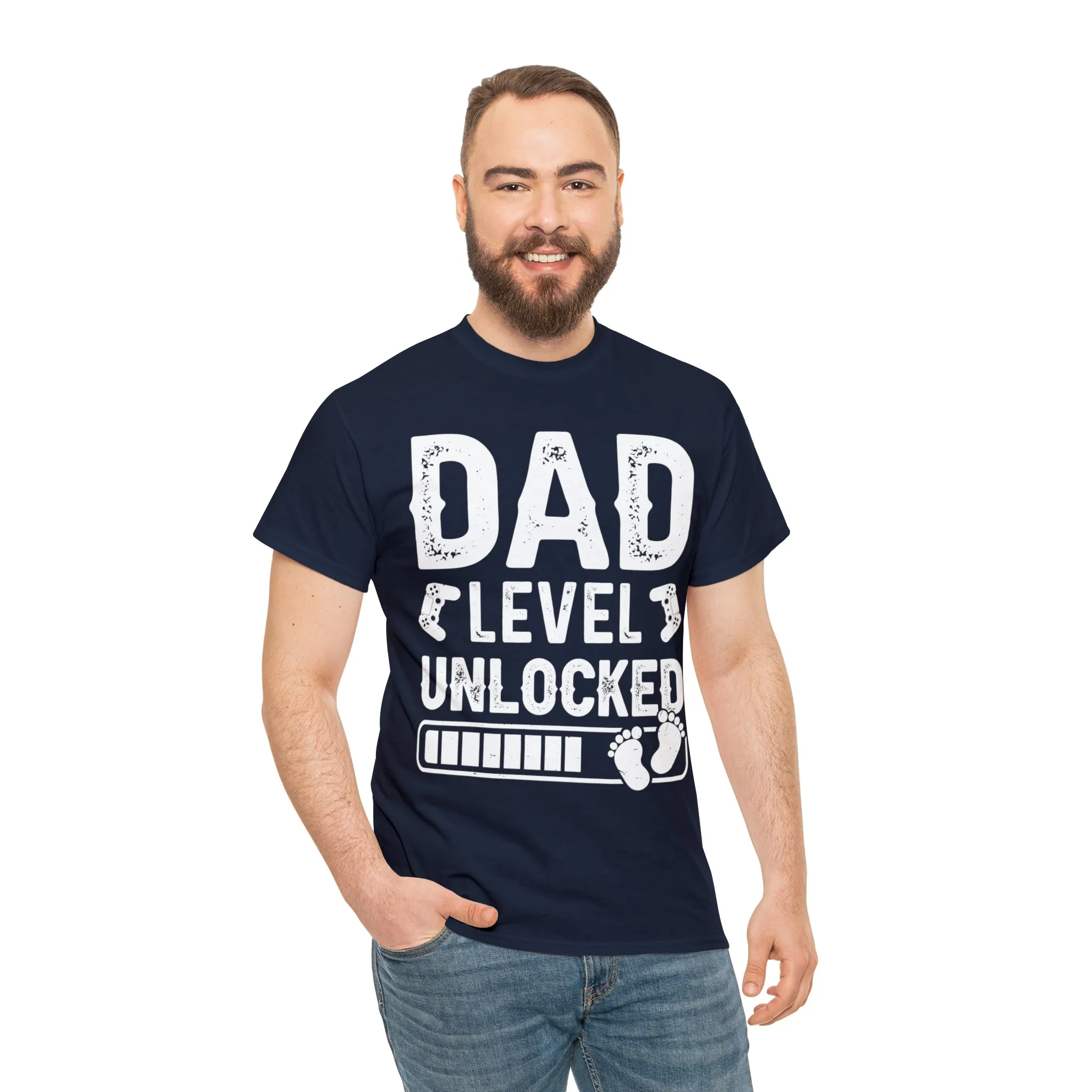 Dad Level Unlocked - Unisex Heavy Cotton Tee