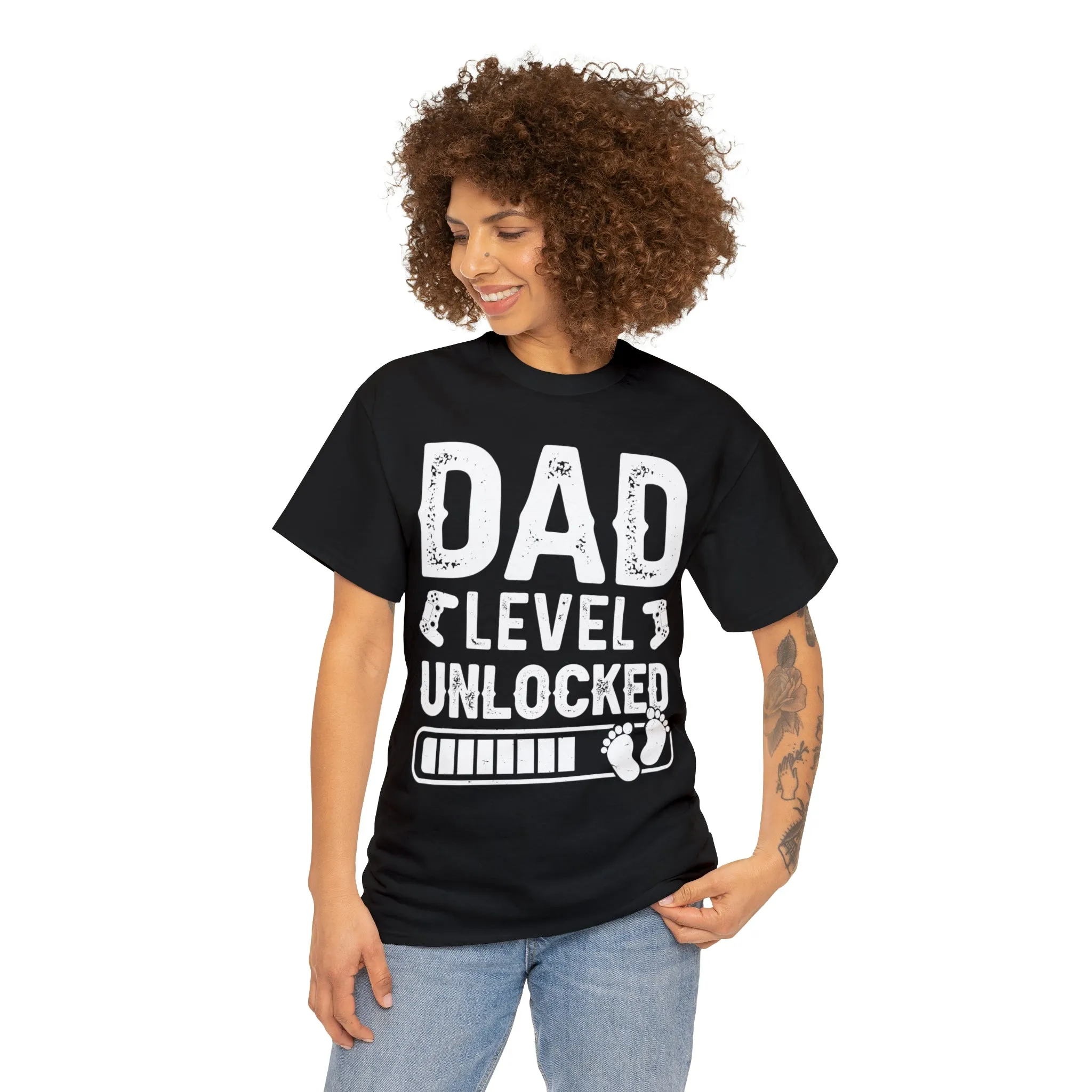 Dad Level Unlocked - Unisex Heavy Cotton Tee