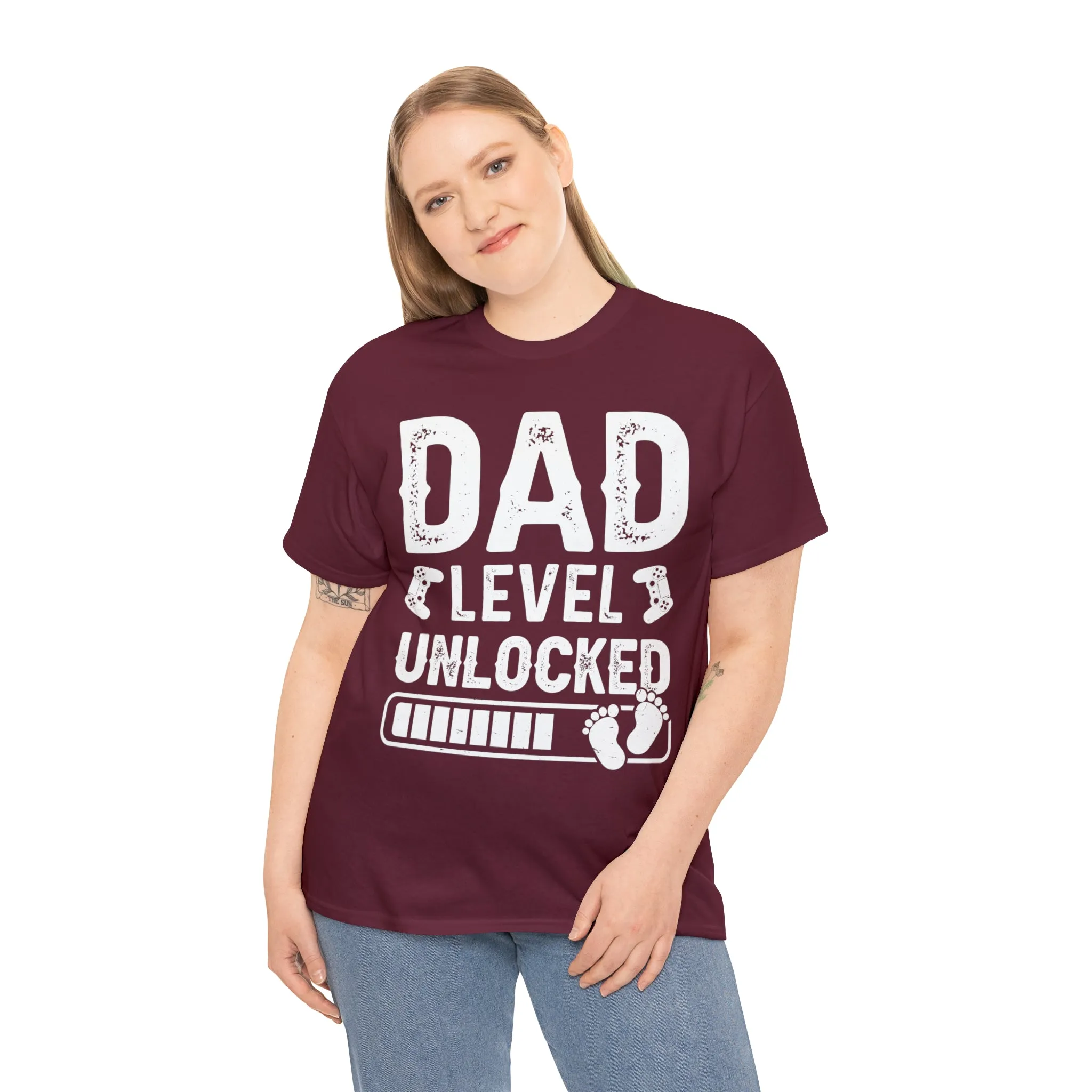 Dad Level Unlocked - Unisex Heavy Cotton Tee