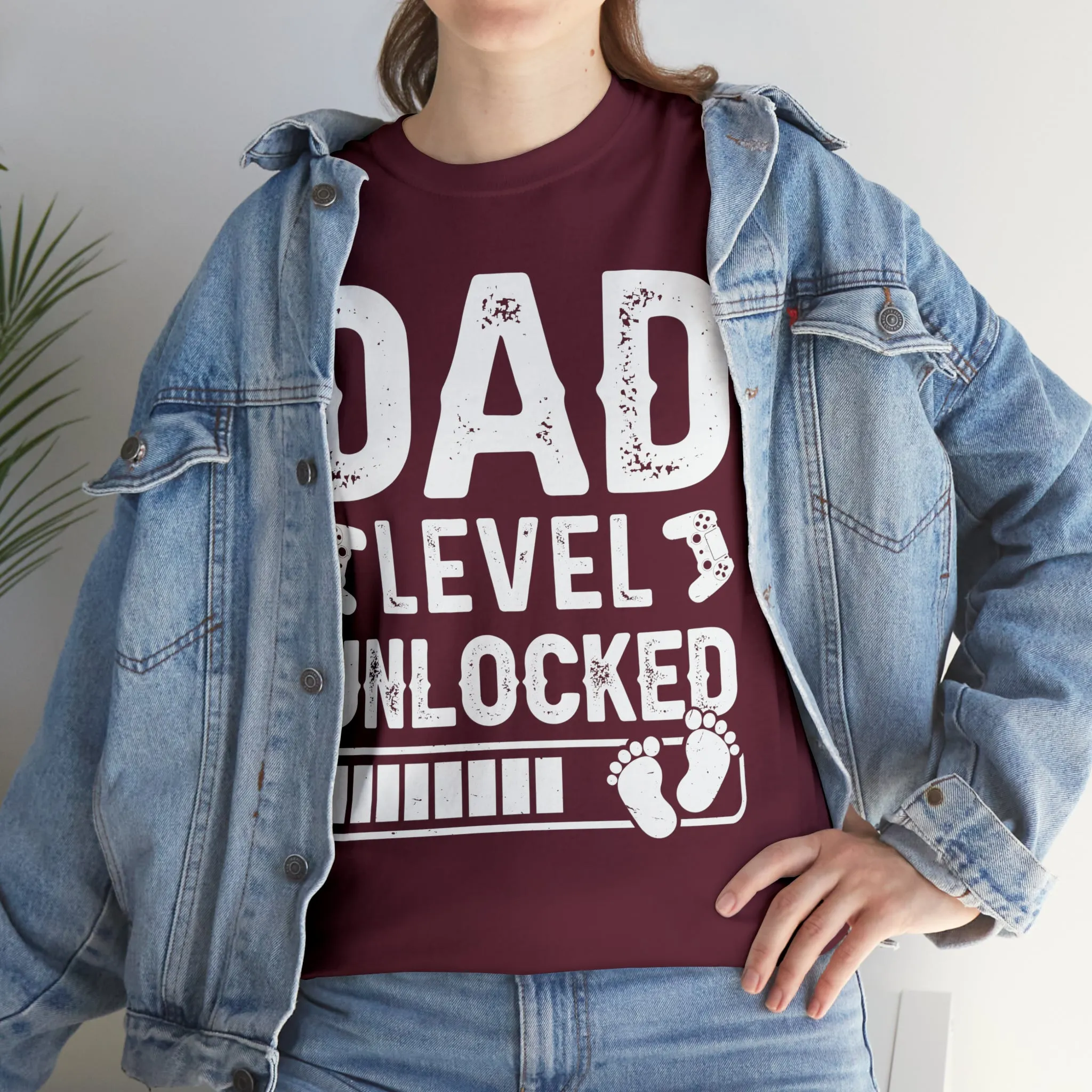 Dad Level Unlocked - Unisex Heavy Cotton Tee