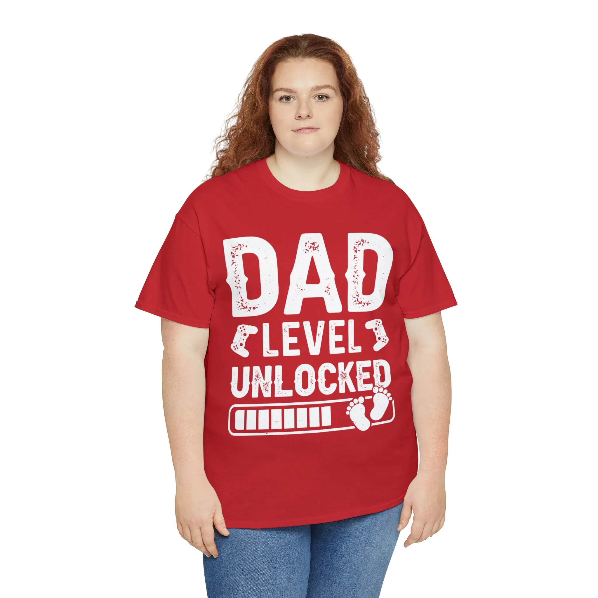 Dad Level Unlocked - Unisex Heavy Cotton Tee