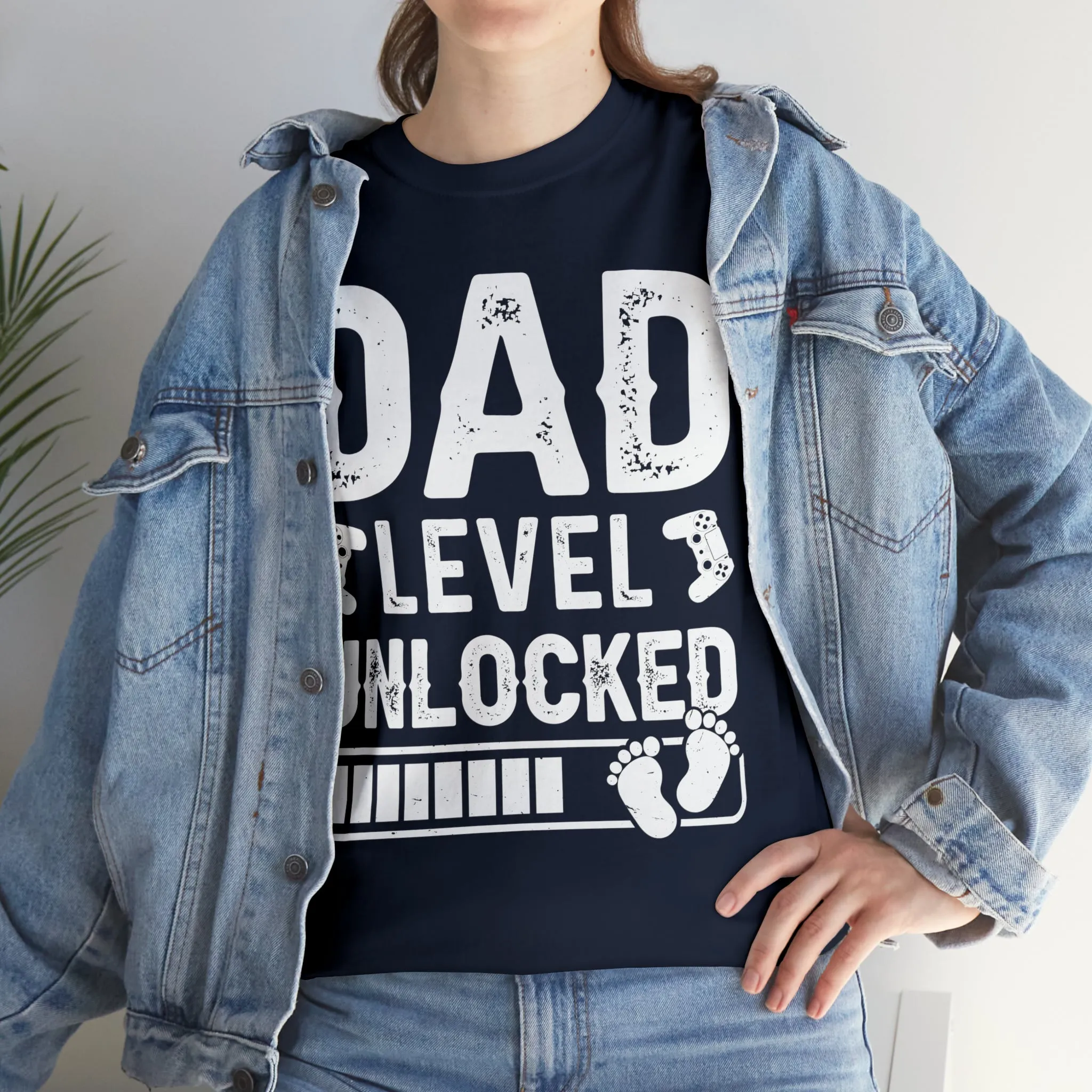 Dad Level Unlocked - Unisex Heavy Cotton Tee