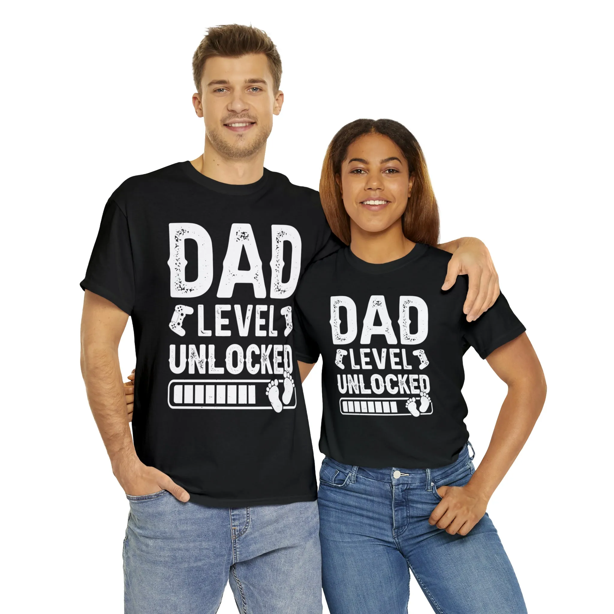 Dad Level Unlocked - Unisex Heavy Cotton Tee