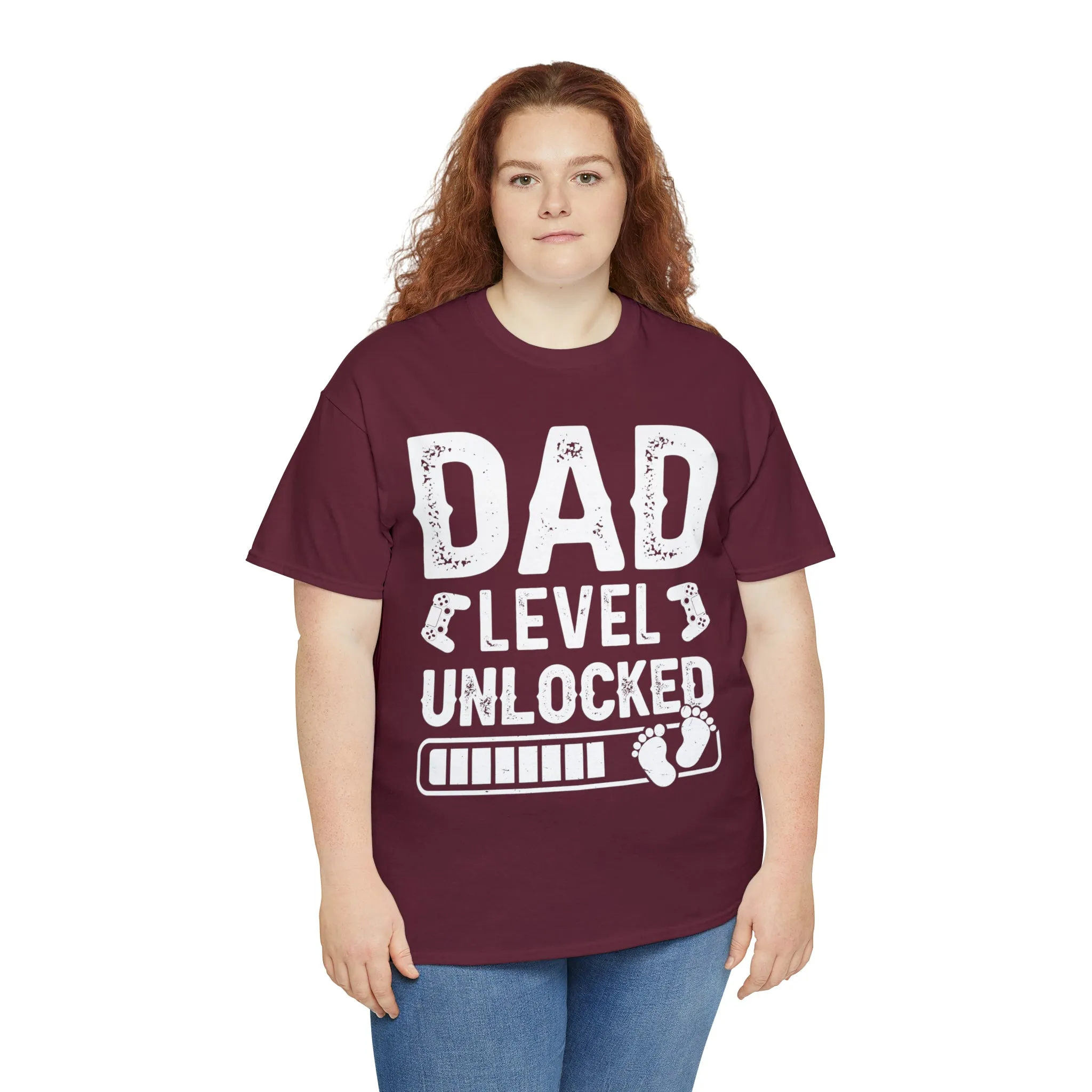 Dad Level Unlocked - Unisex Heavy Cotton Tee