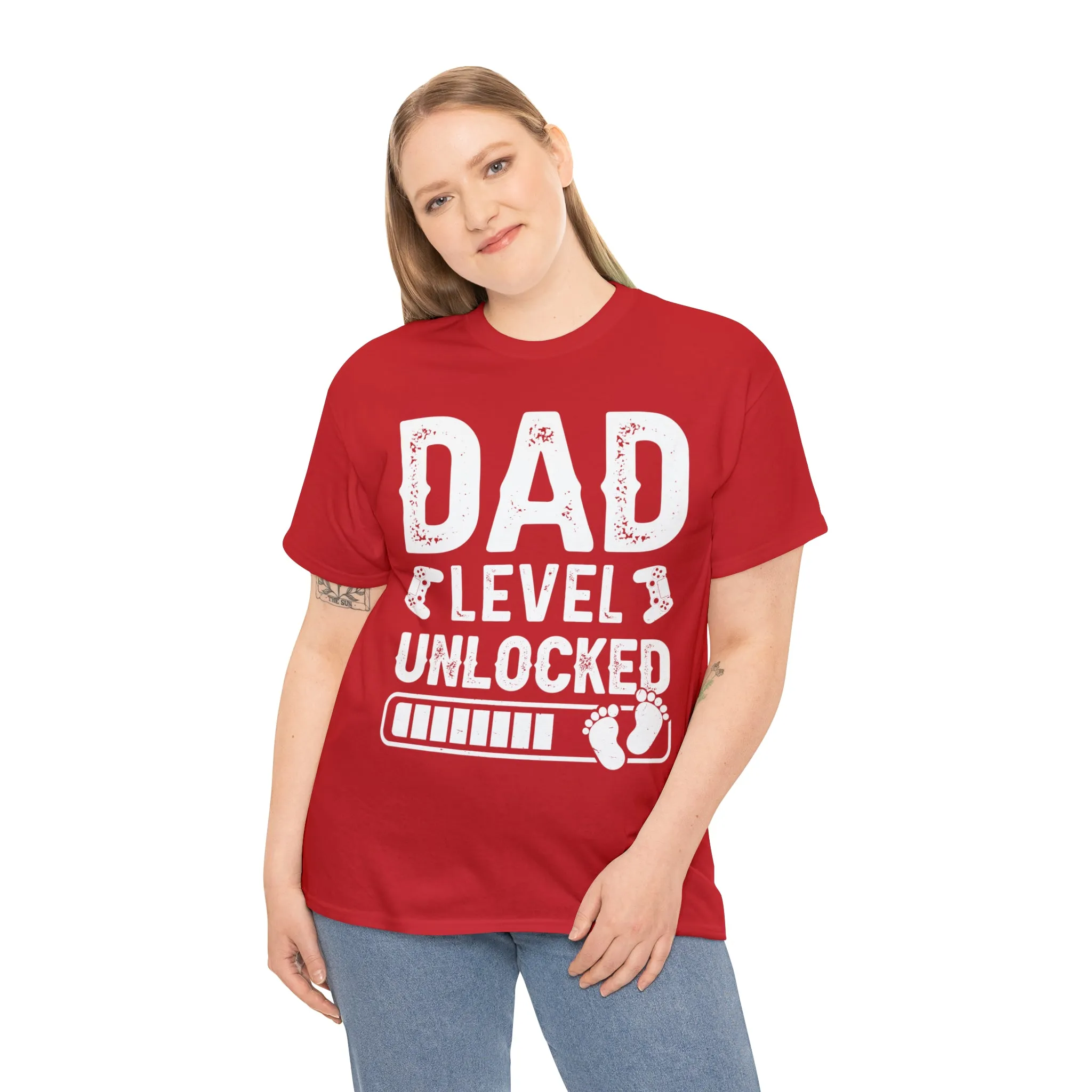 Dad Level Unlocked - Unisex Heavy Cotton Tee