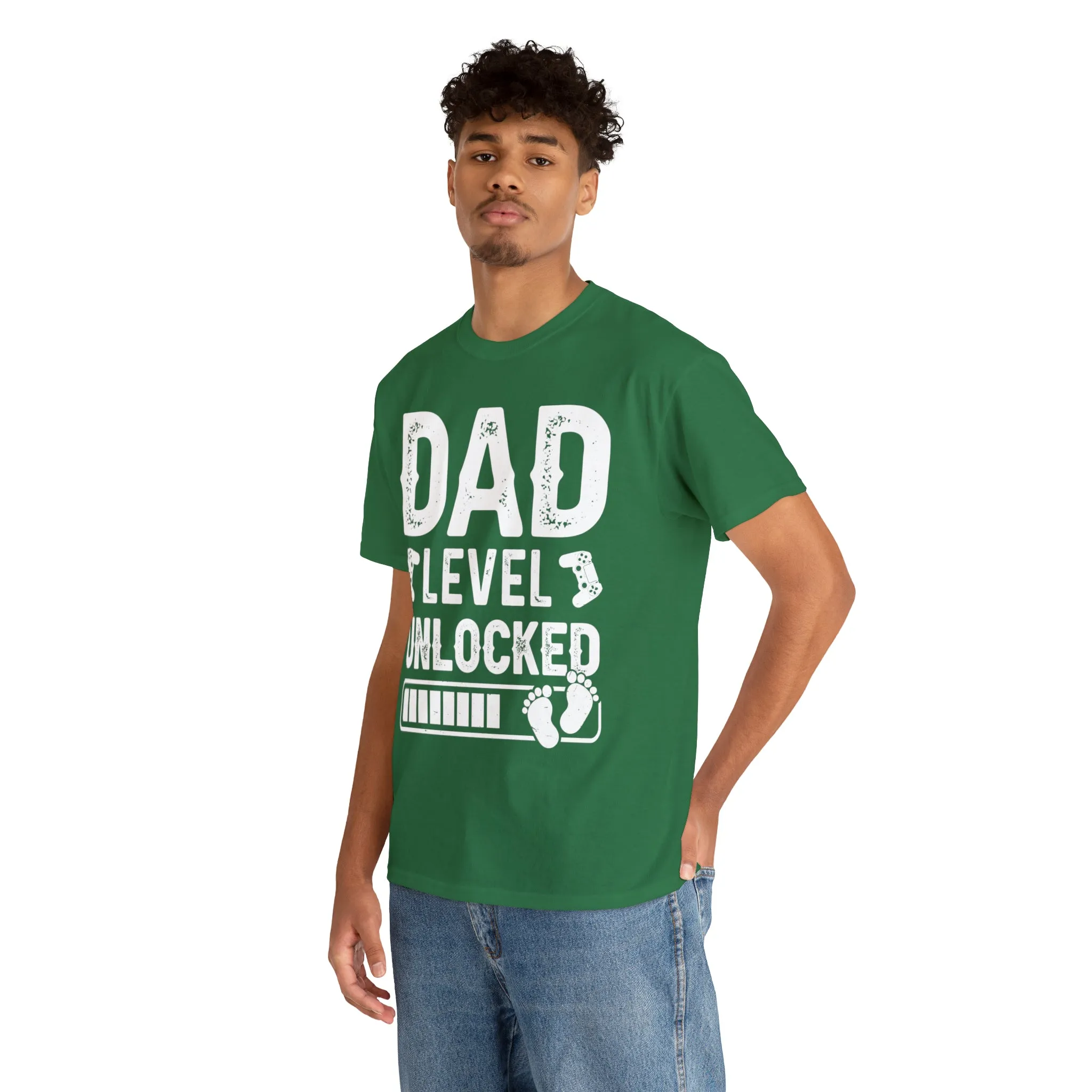 Dad Level Unlocked - Unisex Heavy Cotton Tee