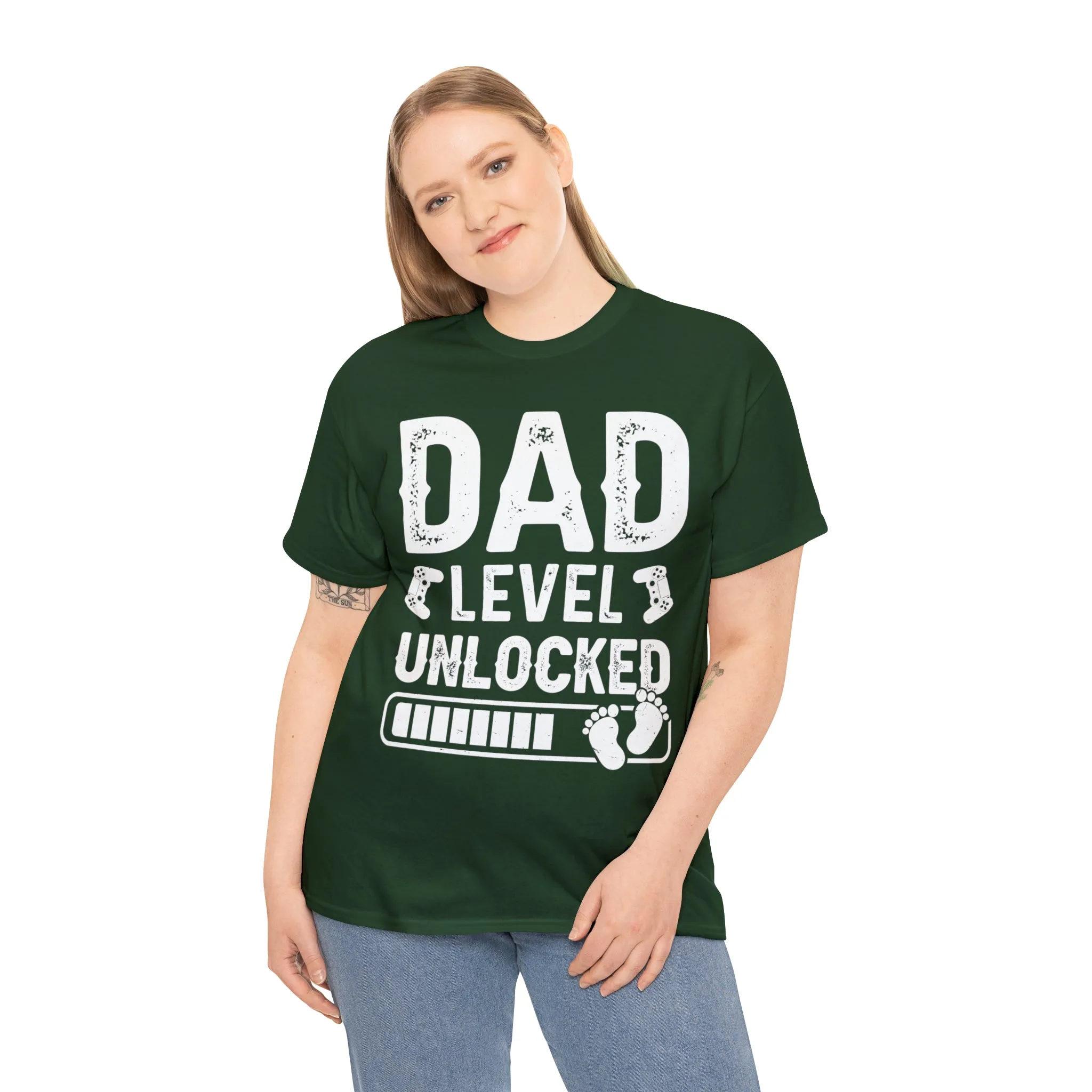 Dad Level Unlocked - Unisex Heavy Cotton Tee