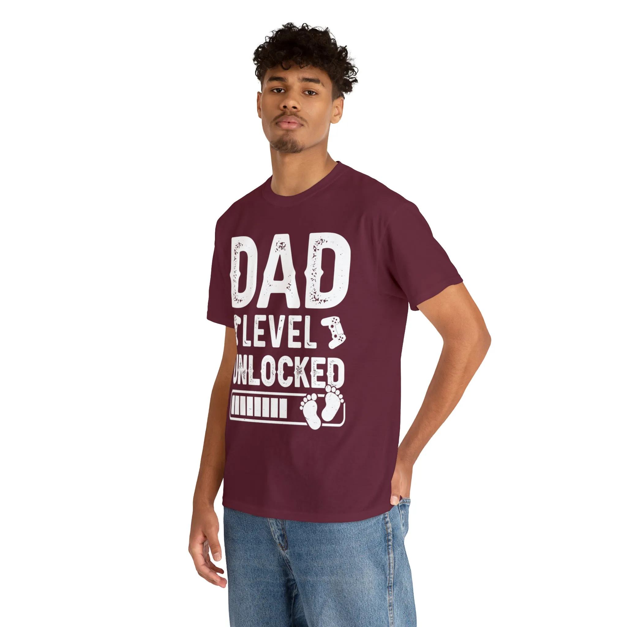 Dad Level Unlocked - Unisex Heavy Cotton Tee
