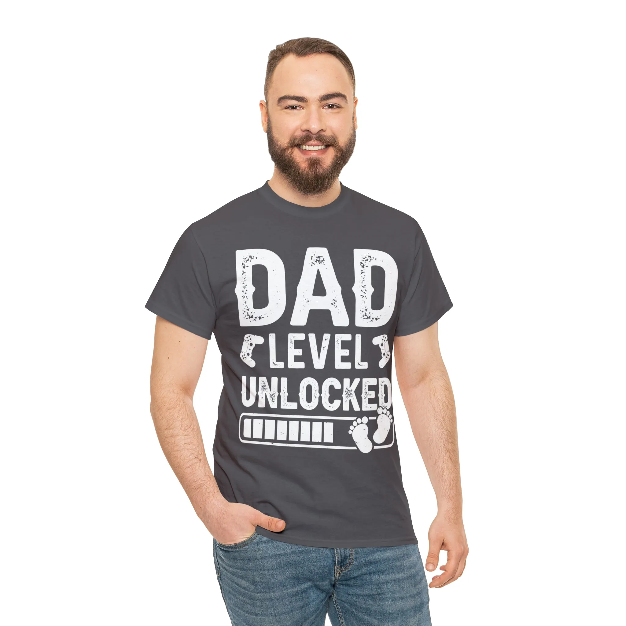 Dad Level Unlocked - Unisex Heavy Cotton Tee
