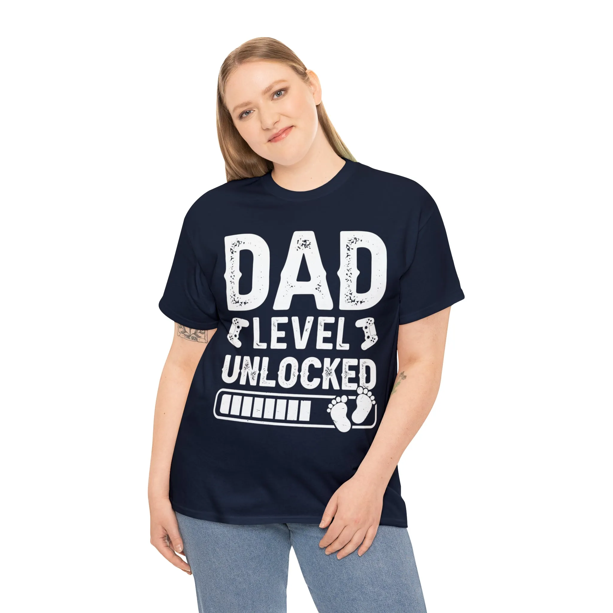 Dad Level Unlocked - Unisex Heavy Cotton Tee