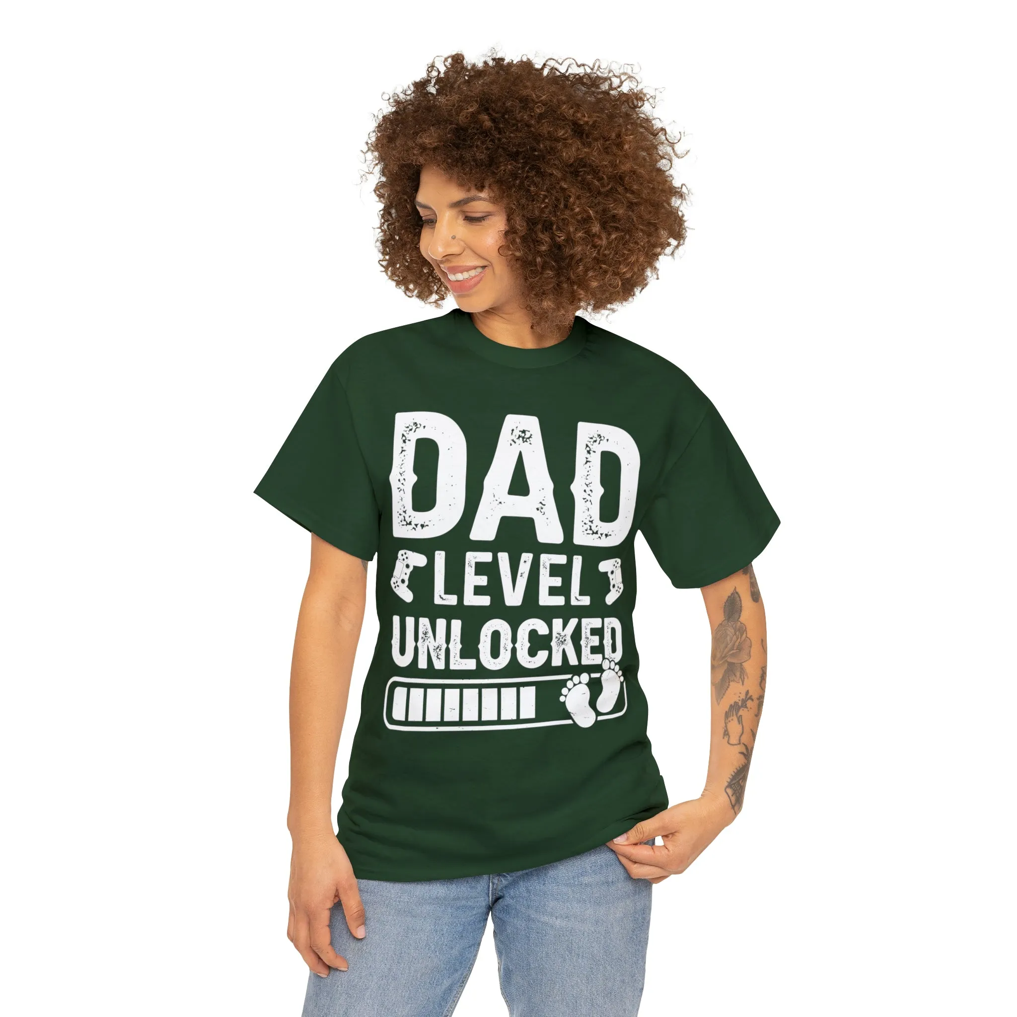 Dad Level Unlocked - Unisex Heavy Cotton Tee