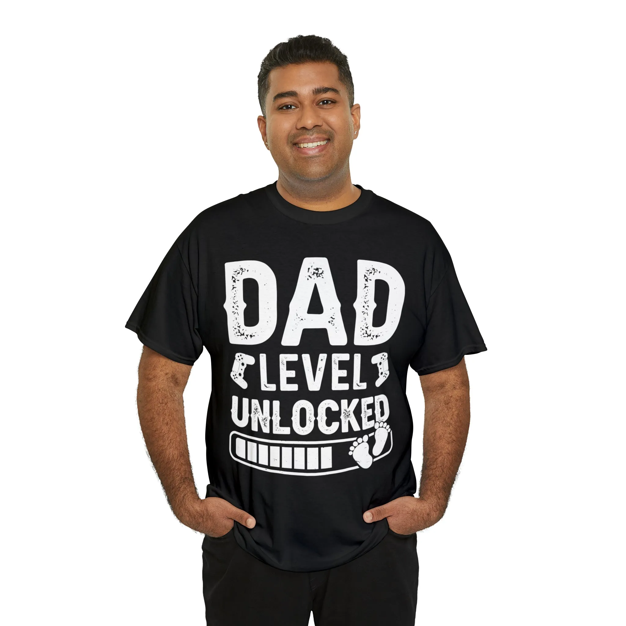 Dad Level Unlocked - Unisex Heavy Cotton Tee