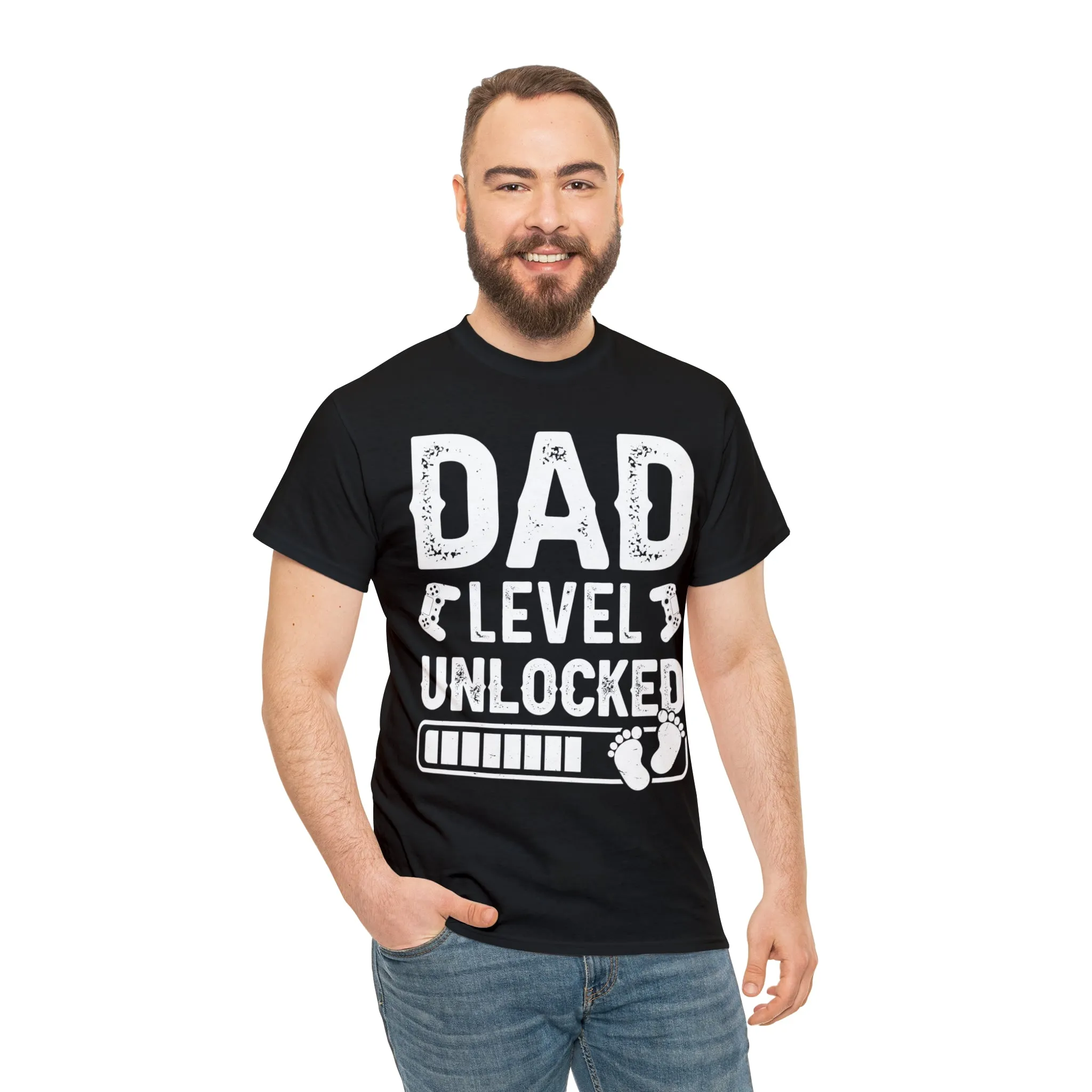 Dad Level Unlocked - Unisex Heavy Cotton Tee