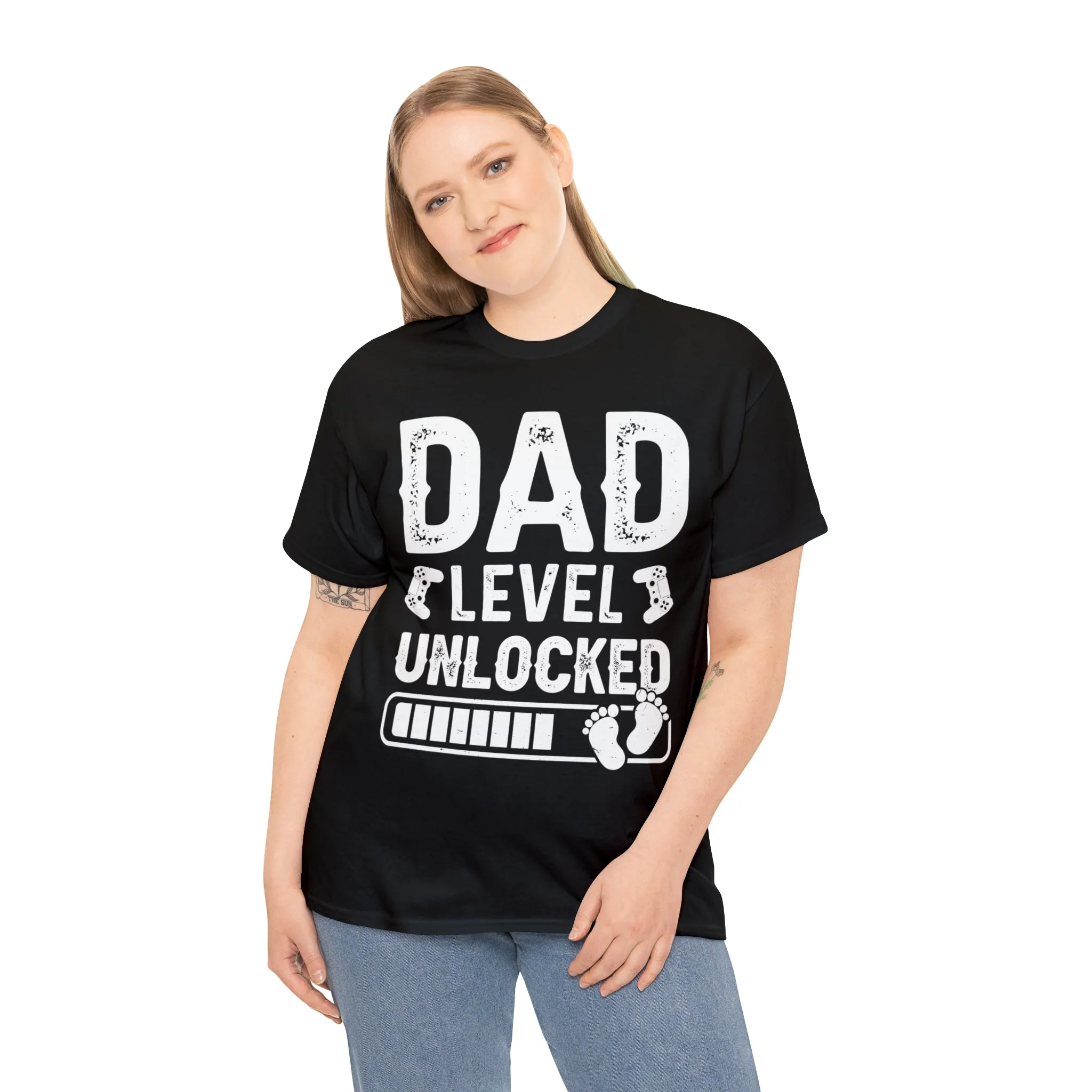 Dad Level Unlocked - Unisex Heavy Cotton Tee
