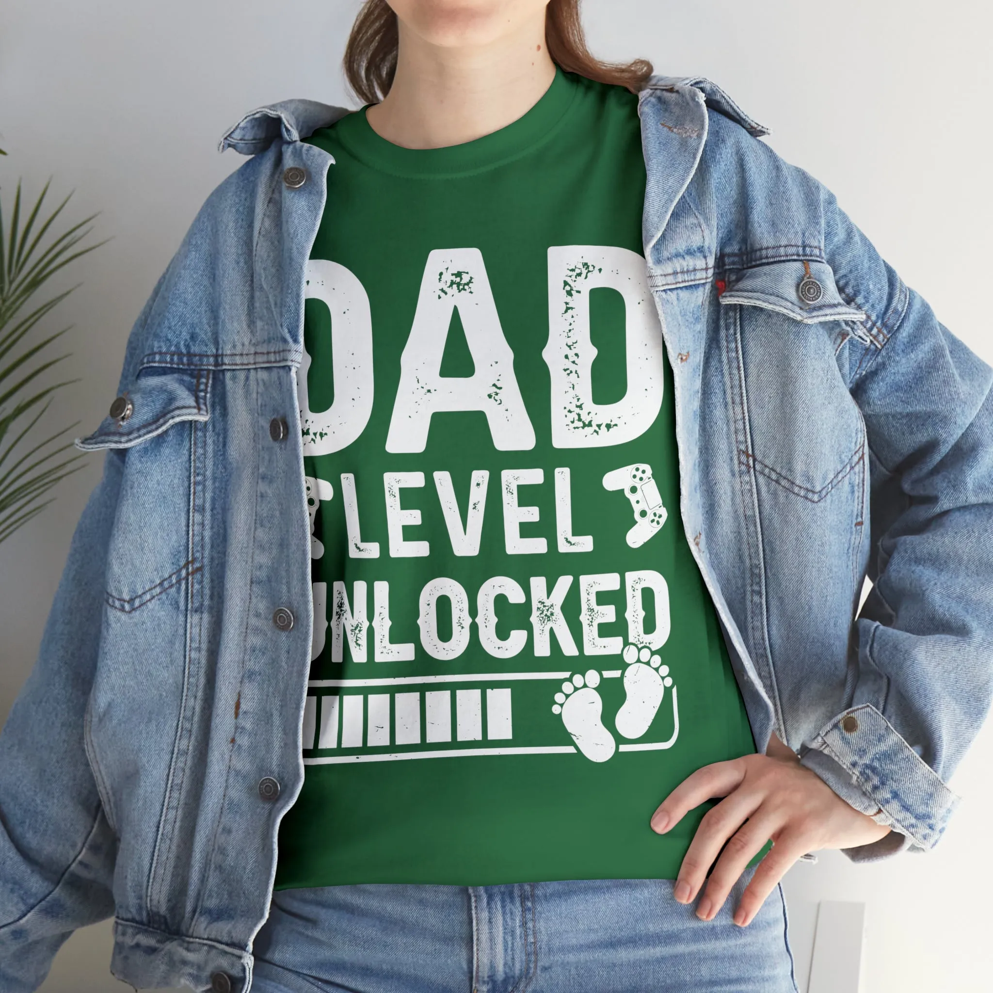 Dad Level Unlocked - Unisex Heavy Cotton Tee