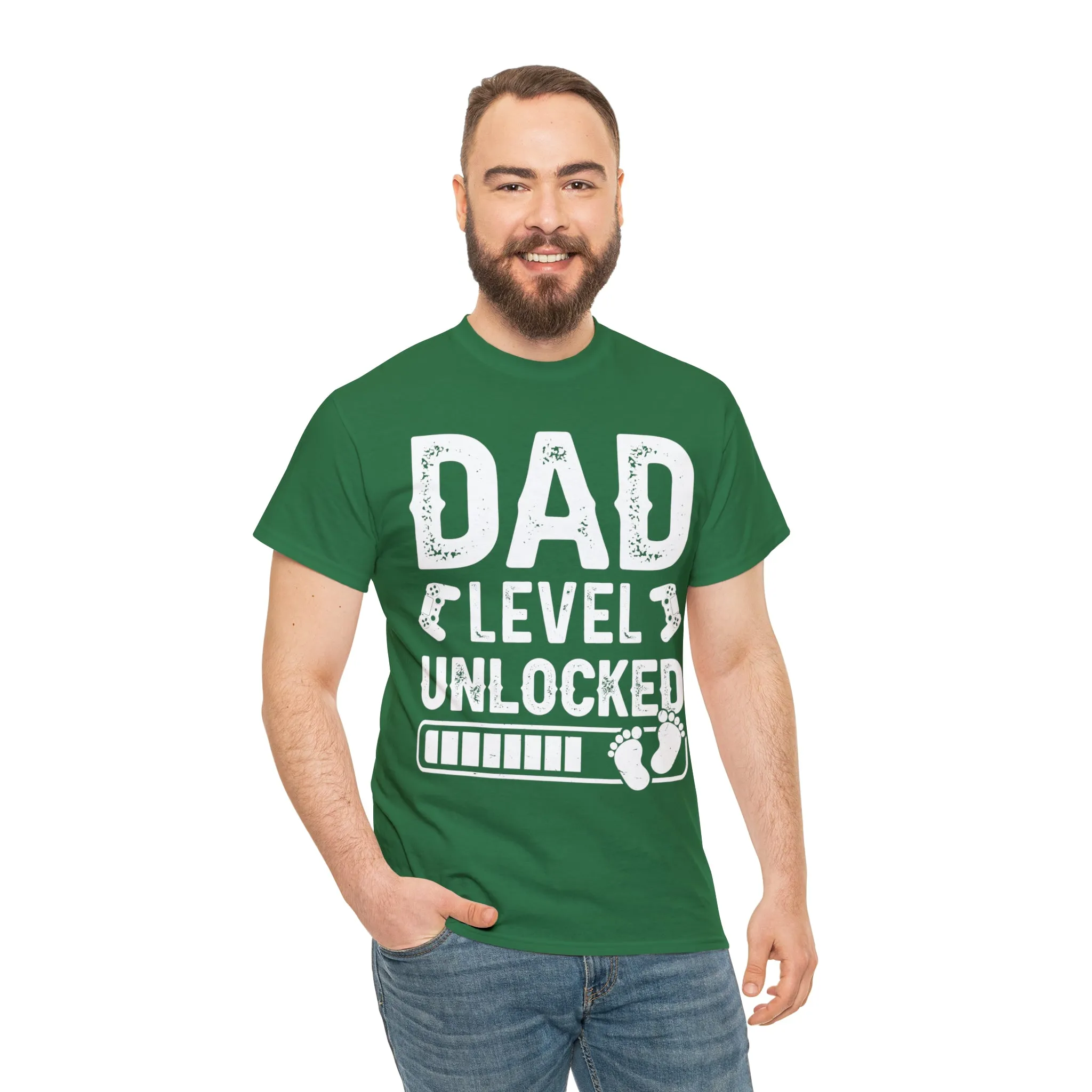 Dad Level Unlocked - Unisex Heavy Cotton Tee