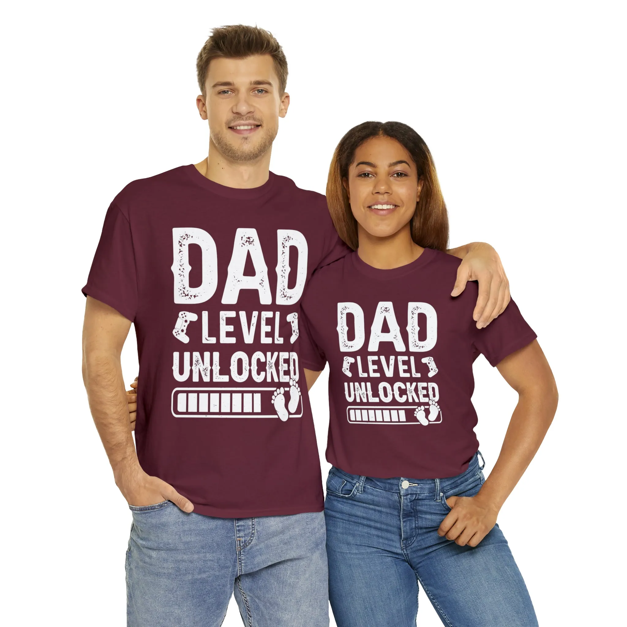 Dad Level Unlocked - Unisex Heavy Cotton Tee