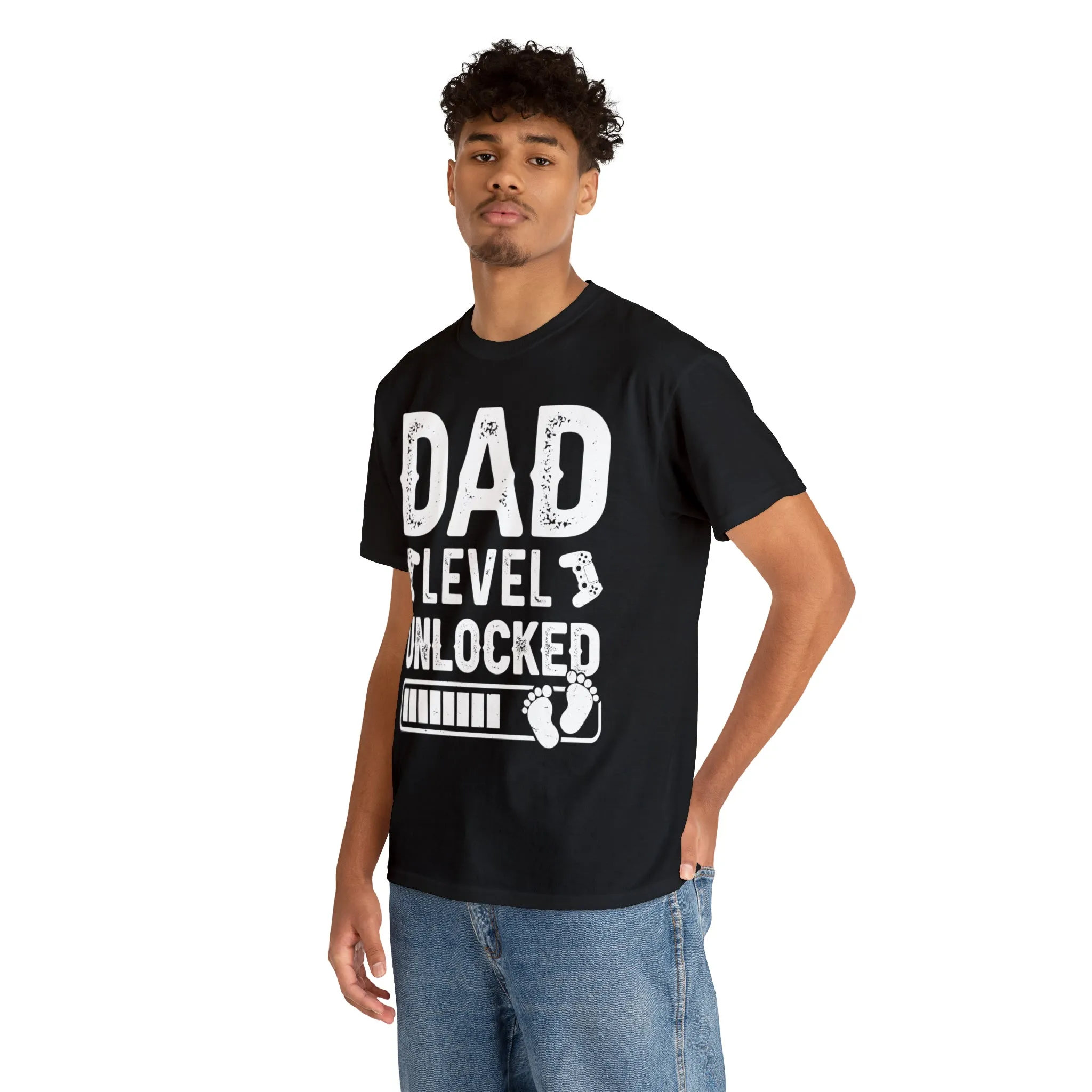 Dad Level Unlocked - Unisex Heavy Cotton Tee