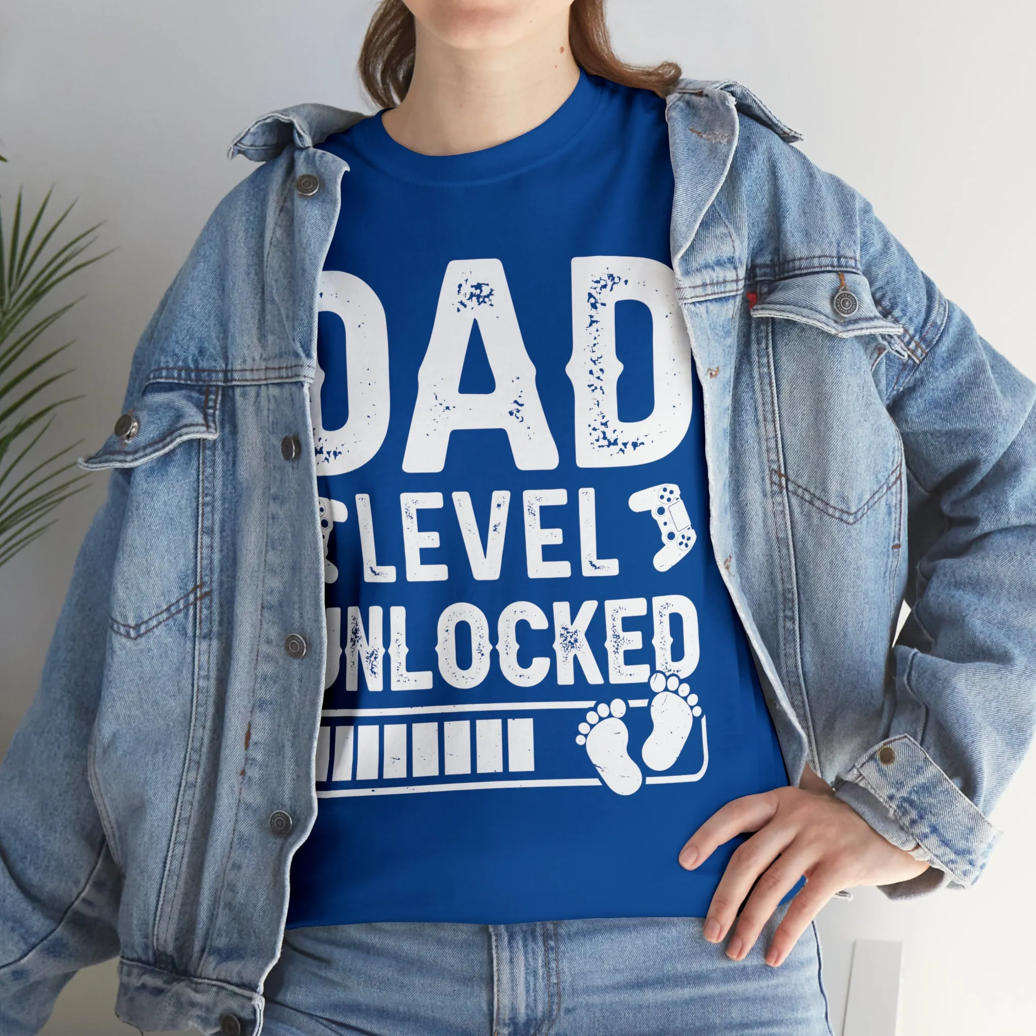 Dad Level Unlocked - Unisex Heavy Cotton Tee