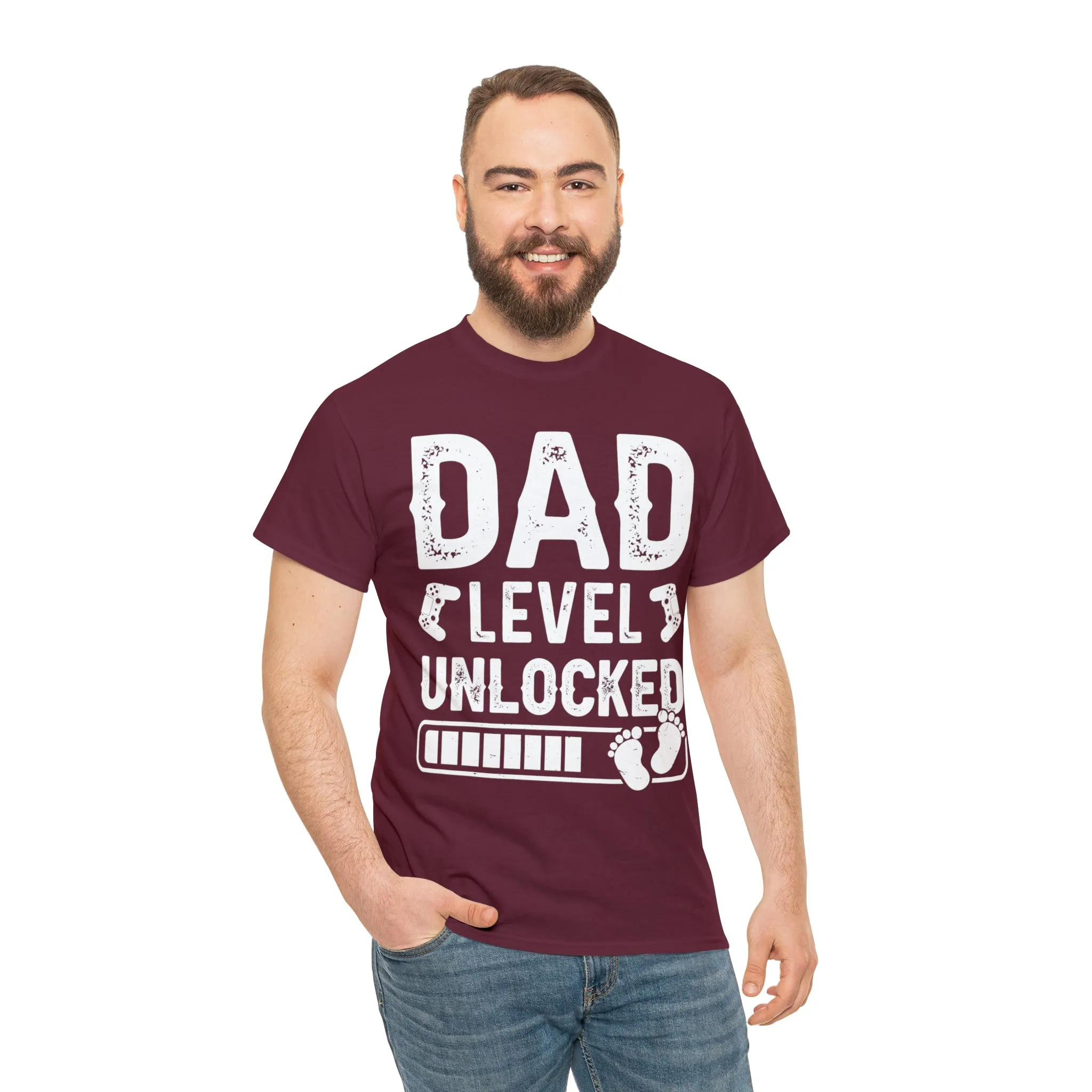 Dad Level Unlocked - Unisex Heavy Cotton Tee