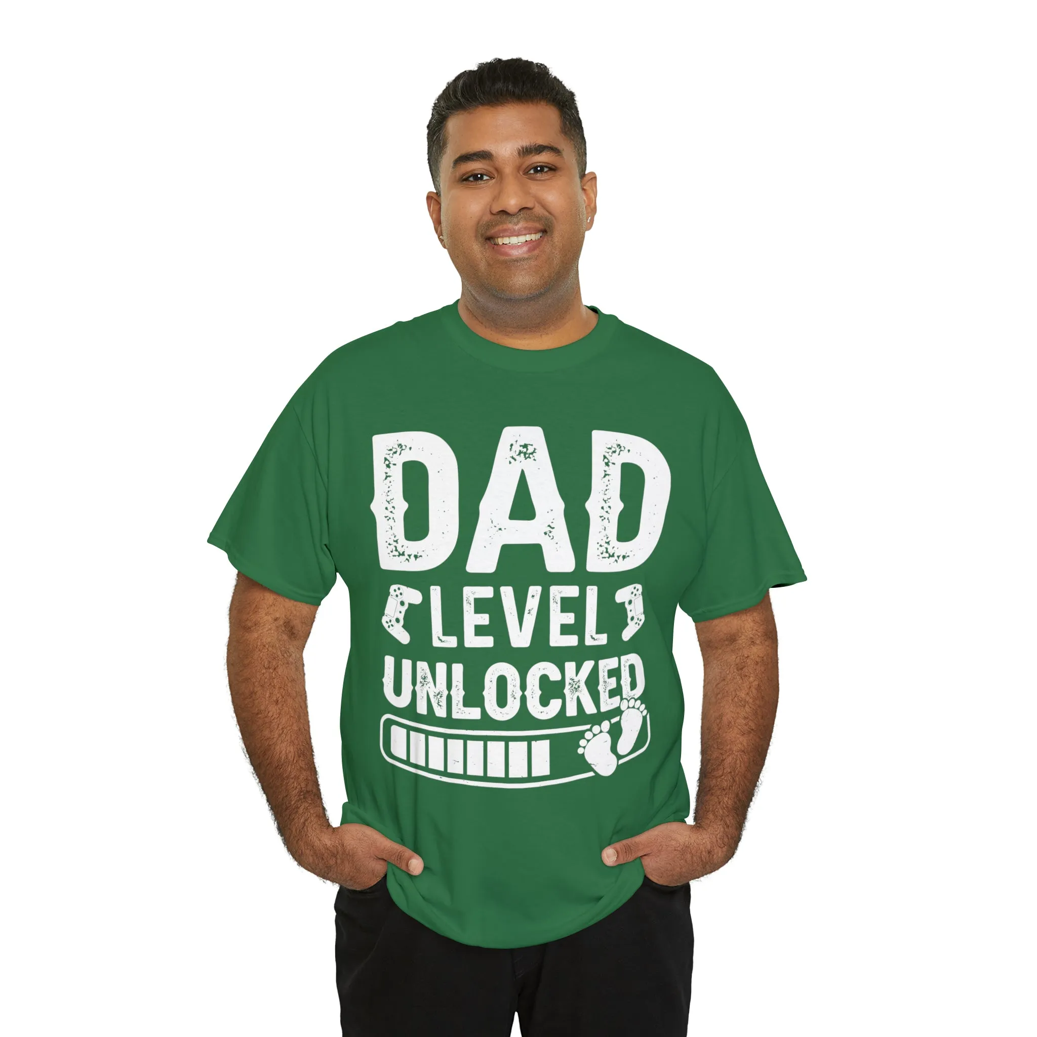 Dad Level Unlocked - Unisex Heavy Cotton Tee