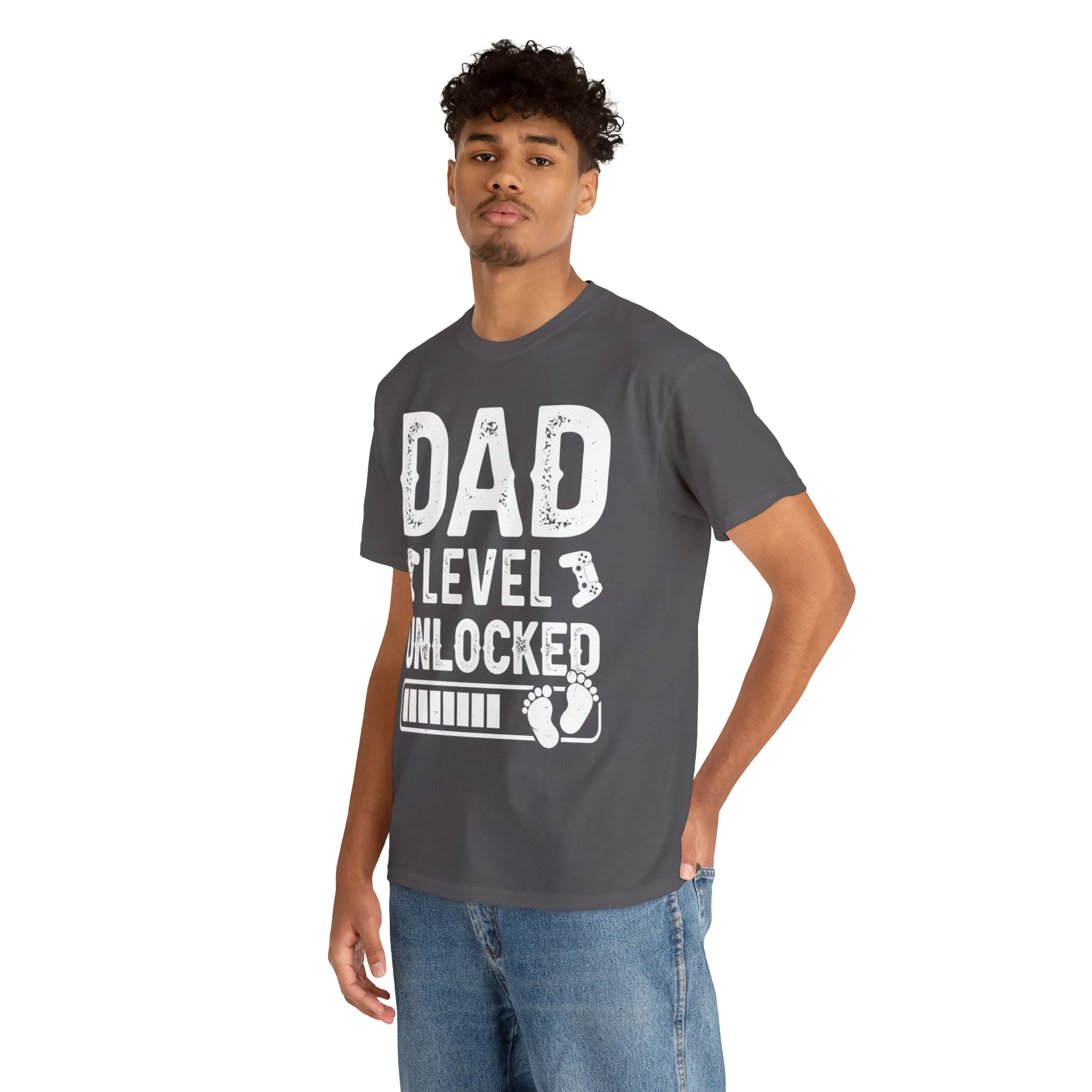 Dad Level Unlocked - Unisex Heavy Cotton Tee