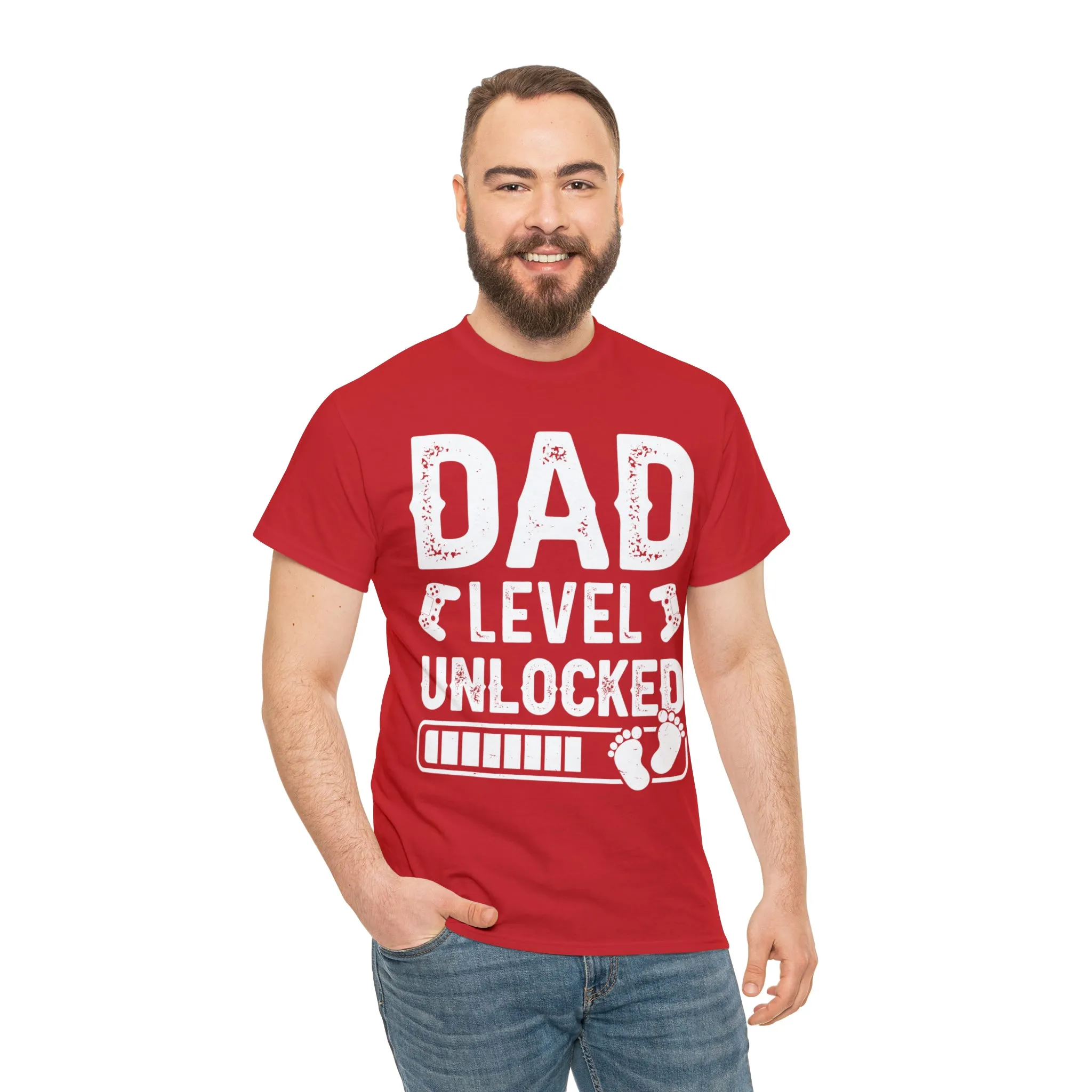 Dad Level Unlocked - Unisex Heavy Cotton Tee