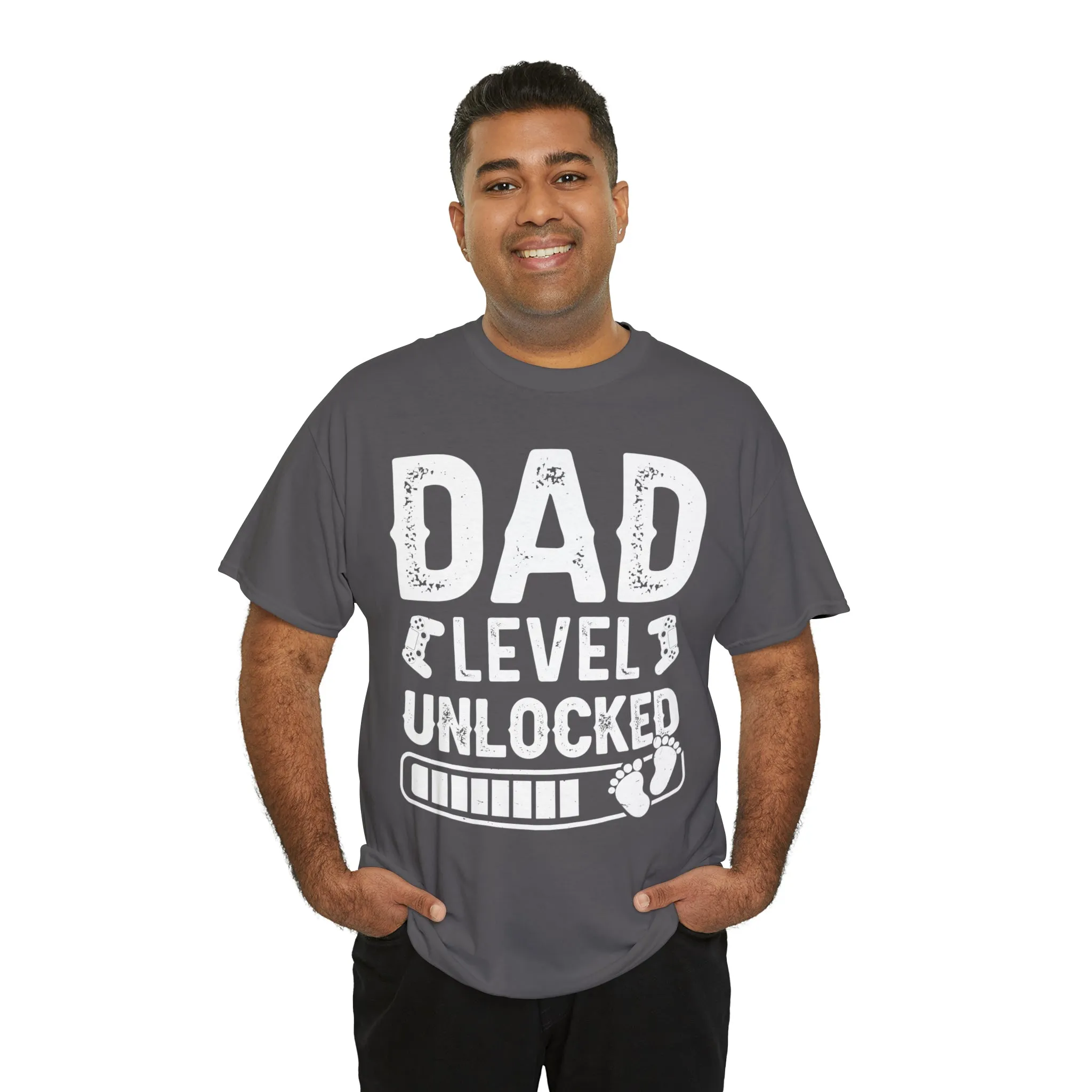 Dad Level Unlocked - Unisex Heavy Cotton Tee