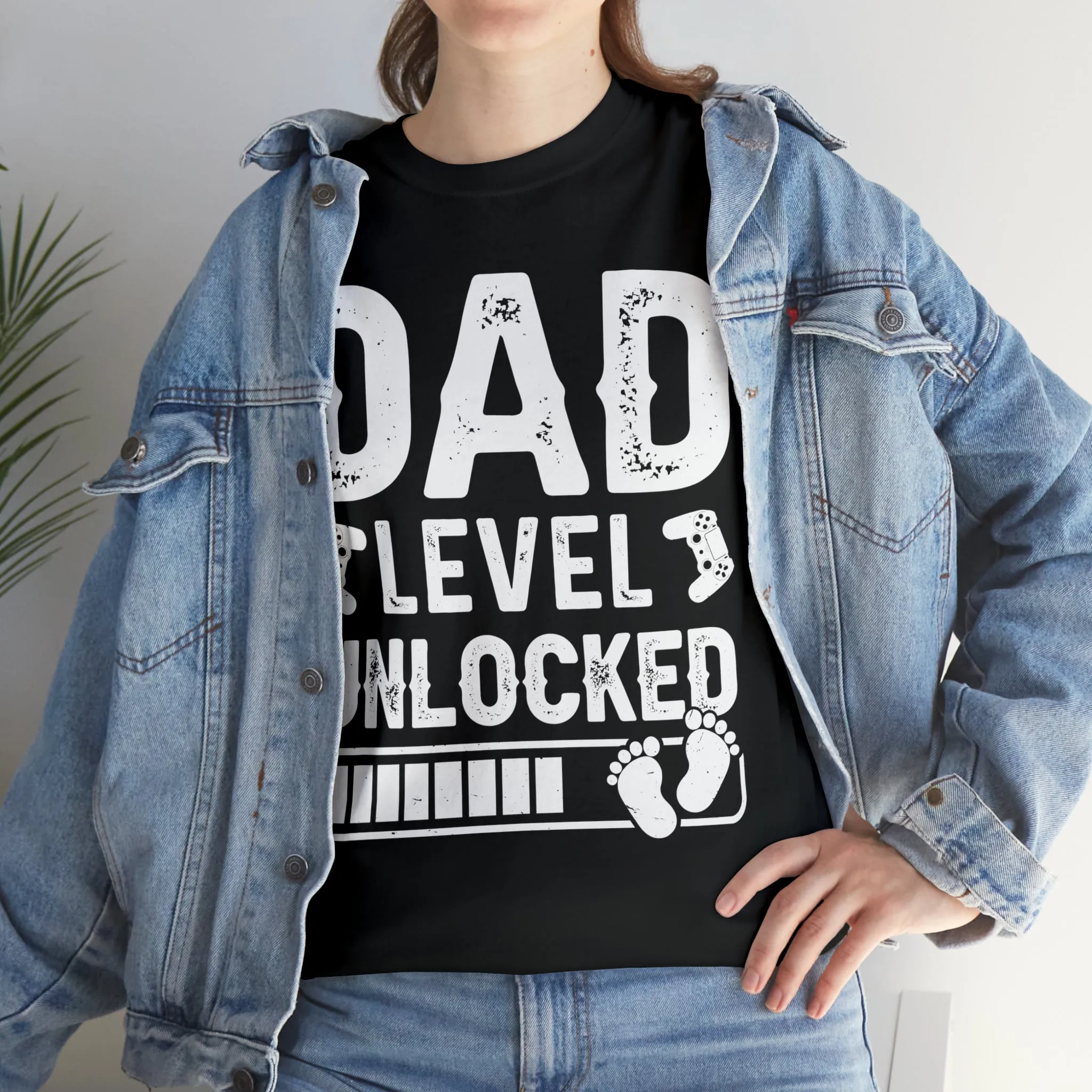 Dad Level Unlocked - Unisex Heavy Cotton Tee