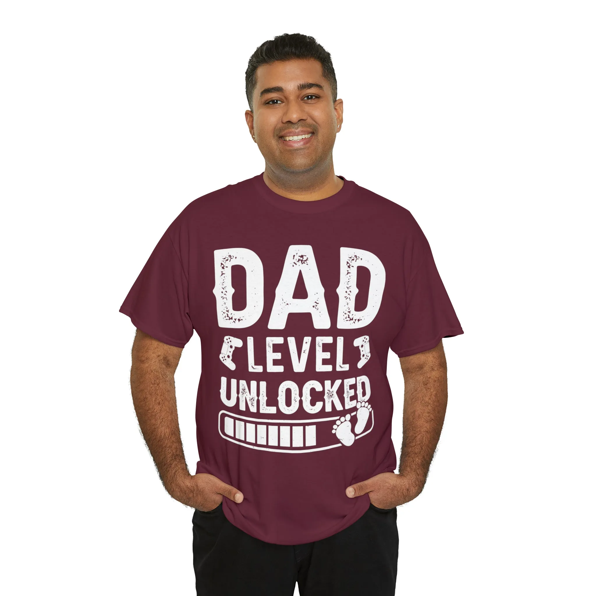 Dad Level Unlocked - Unisex Heavy Cotton Tee
