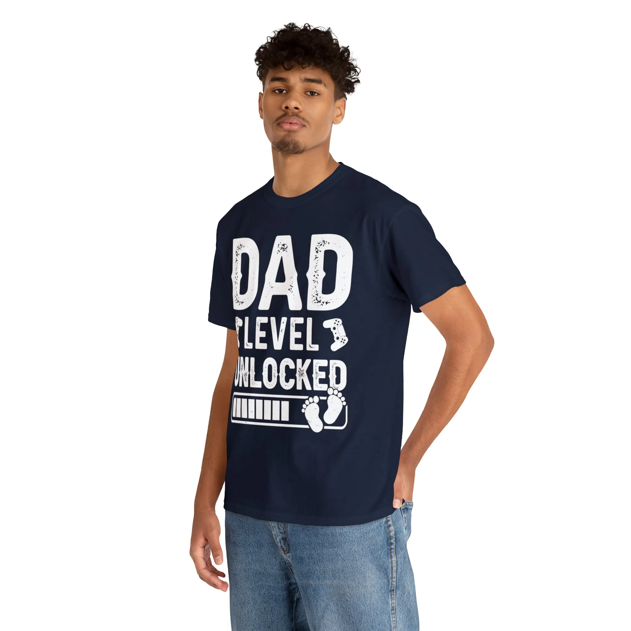 Dad Level Unlocked - Unisex Heavy Cotton Tee