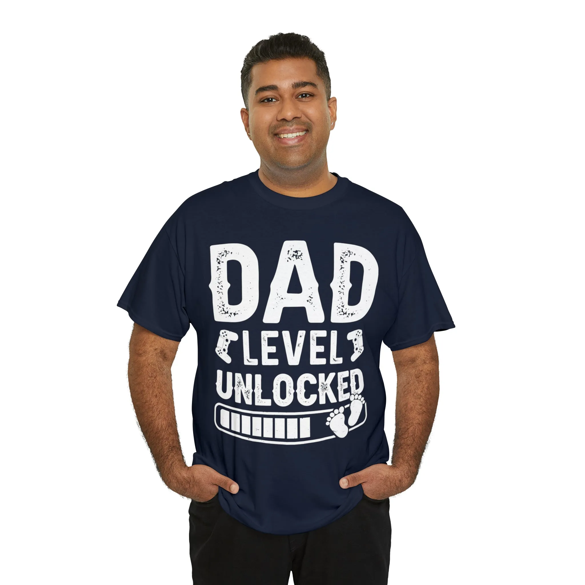 Dad Level Unlocked - Unisex Heavy Cotton Tee