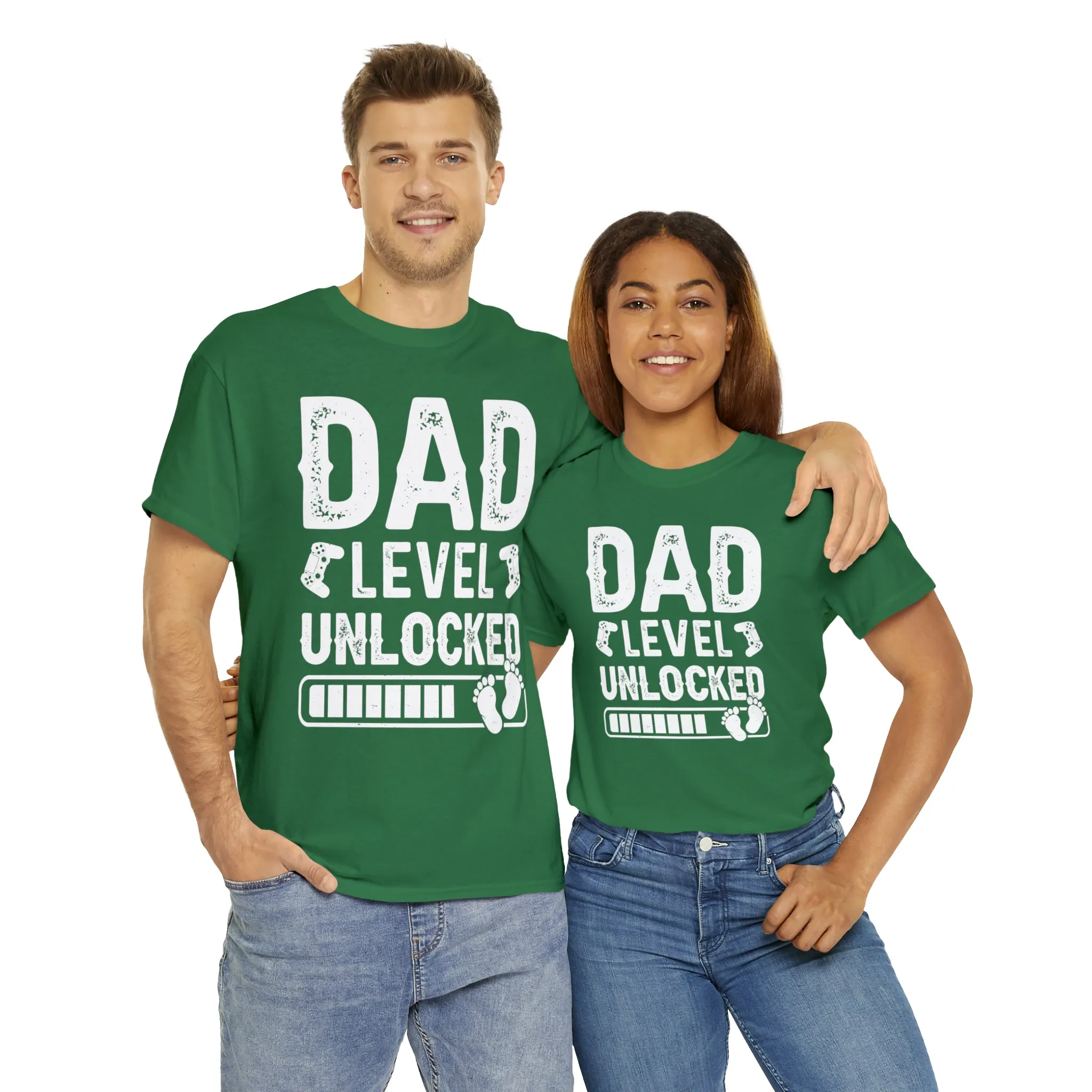 Dad Level Unlocked - Unisex Heavy Cotton Tee