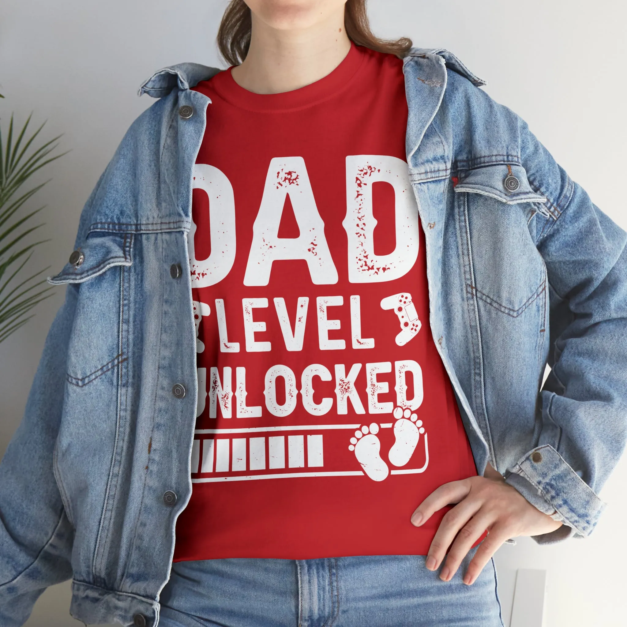 Dad Level Unlocked - Unisex Heavy Cotton Tee