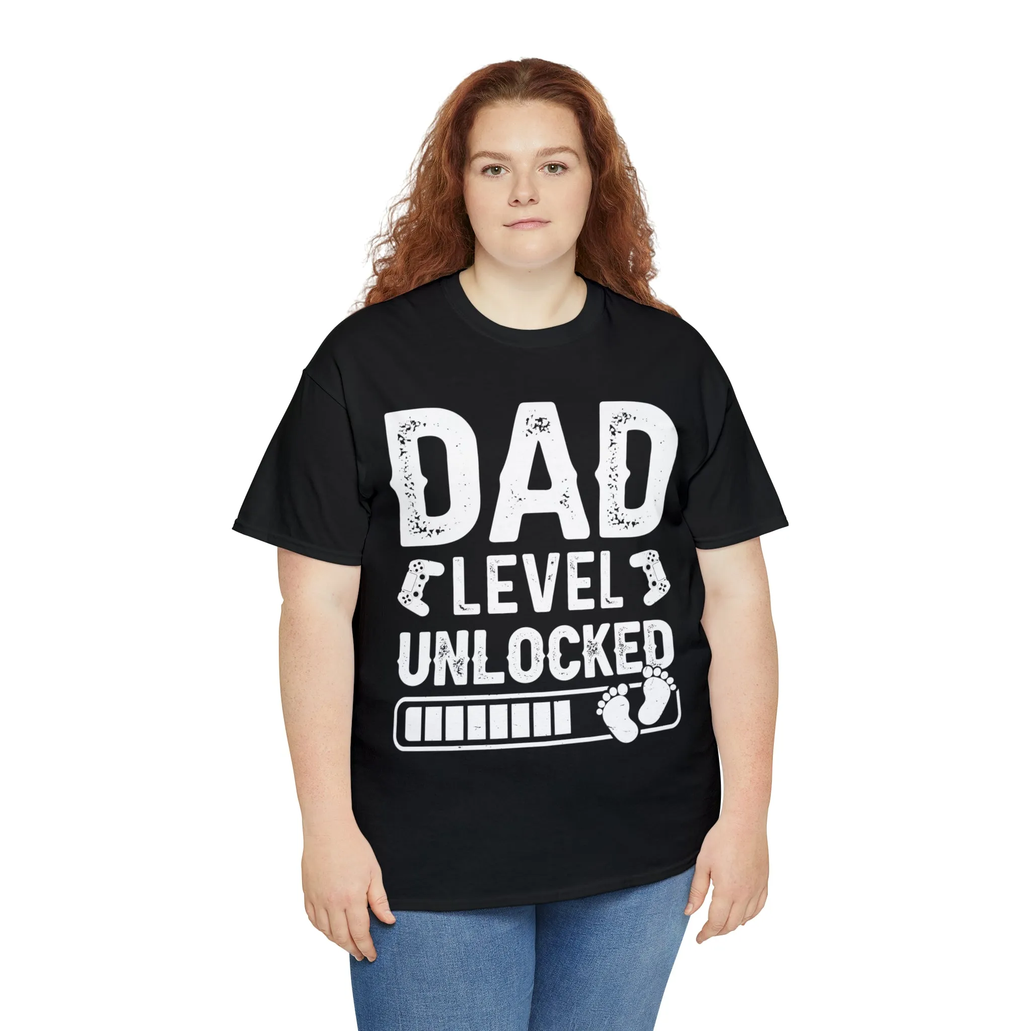 Dad Level Unlocked - Unisex Heavy Cotton Tee