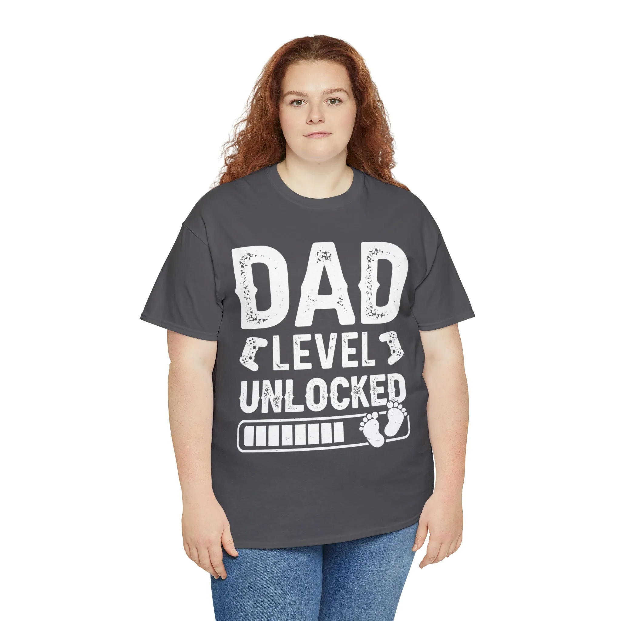 Dad Level Unlocked - Unisex Heavy Cotton Tee