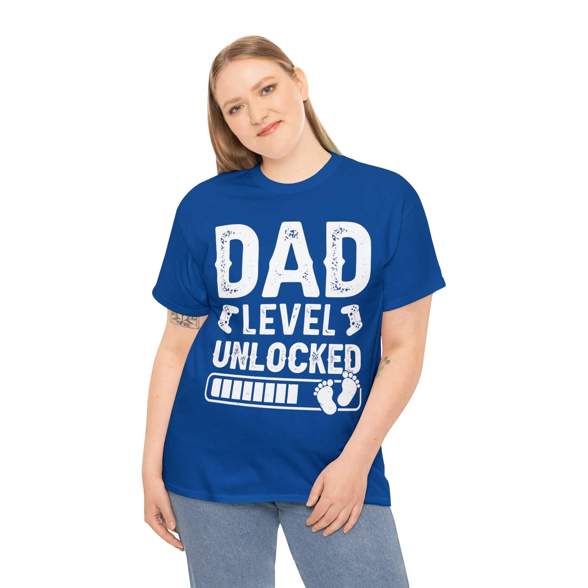 Dad Level Unlocked - Unisex Heavy Cotton Tee